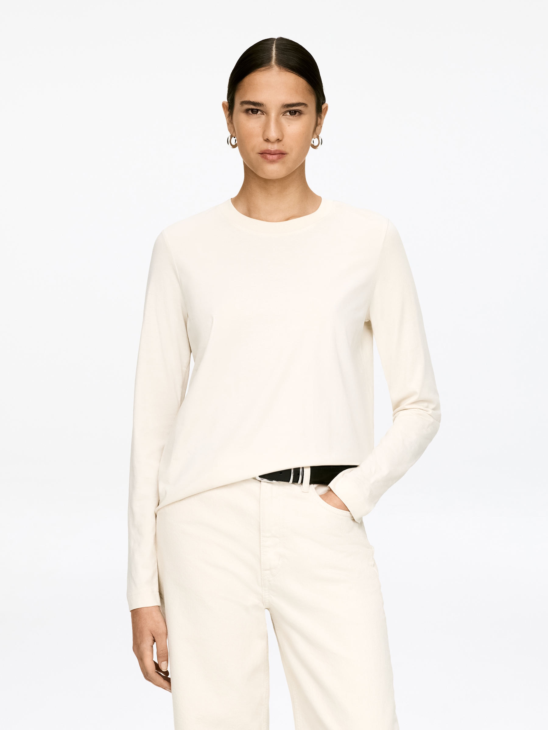 IRIS Signature Long-Sleeve T-Shirt-#DCD6C7-17733