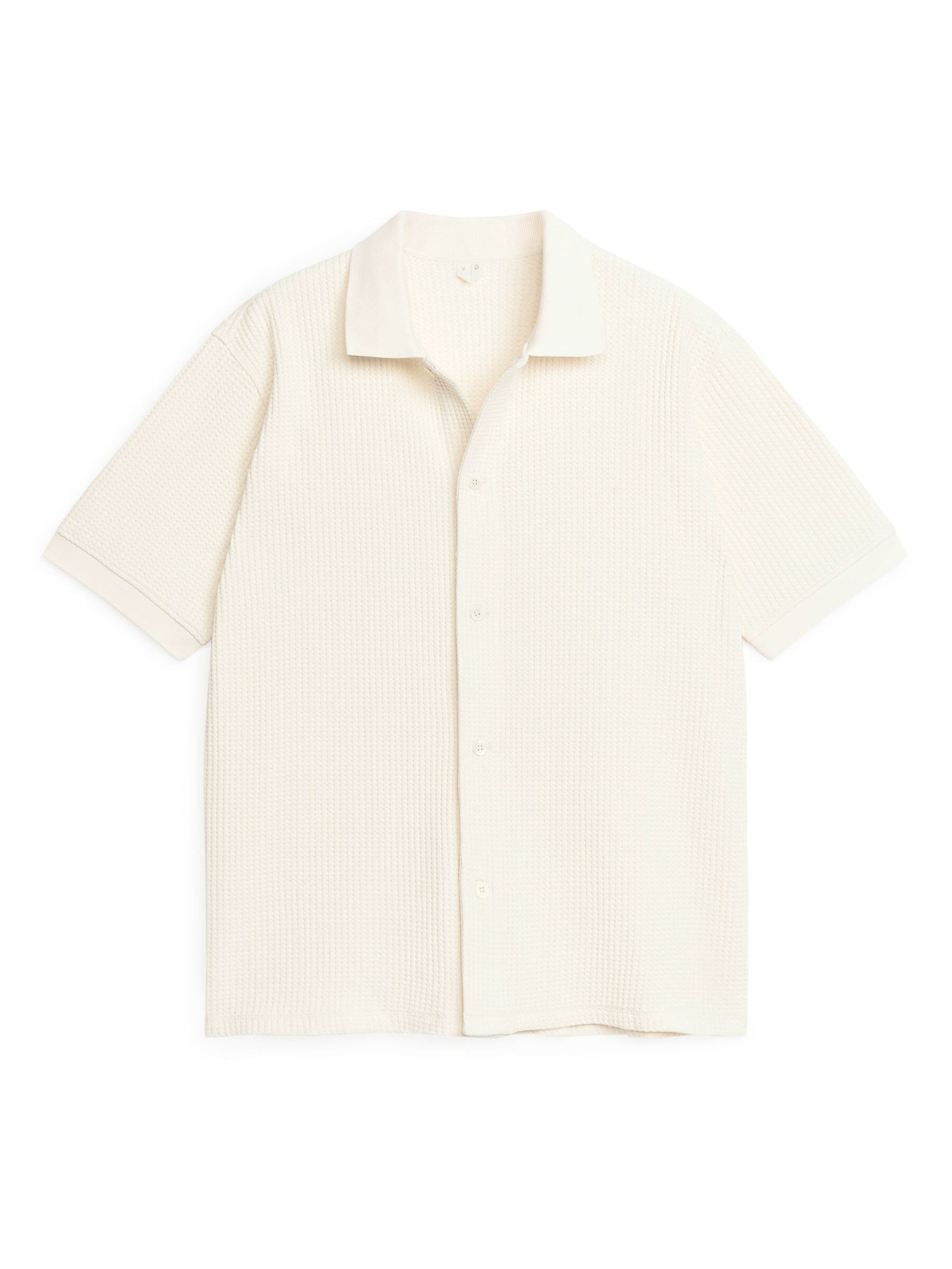 Baumwollhemd mit Waffelmuster - Cremeweiß - Loose Fit - Herren - StillMedia/DescriptiveStillLife - 1