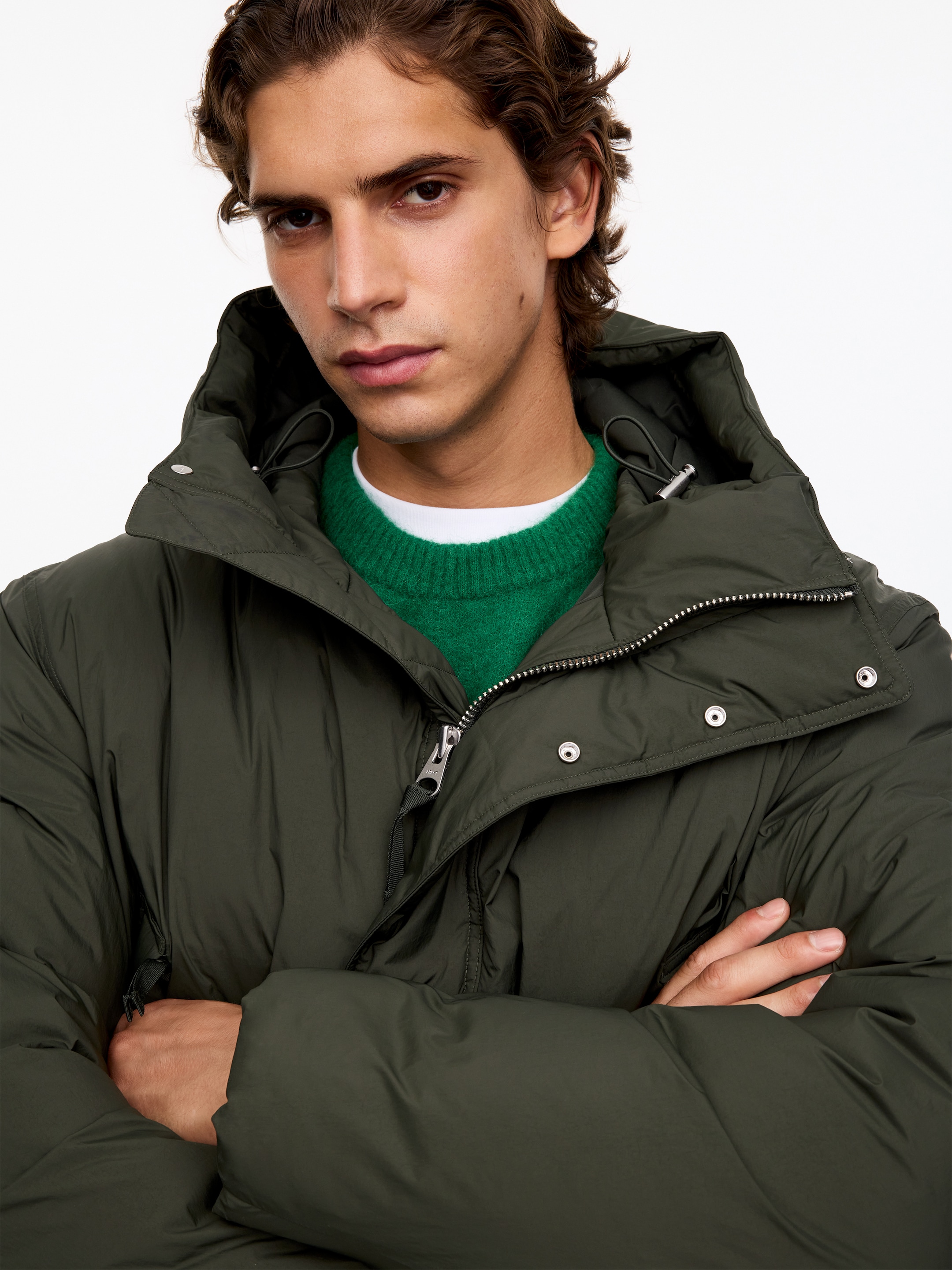 Giacca con cappuccio Re:Down - Verde kaki - Regular fit - men - StillMedia/Lookbook - 5