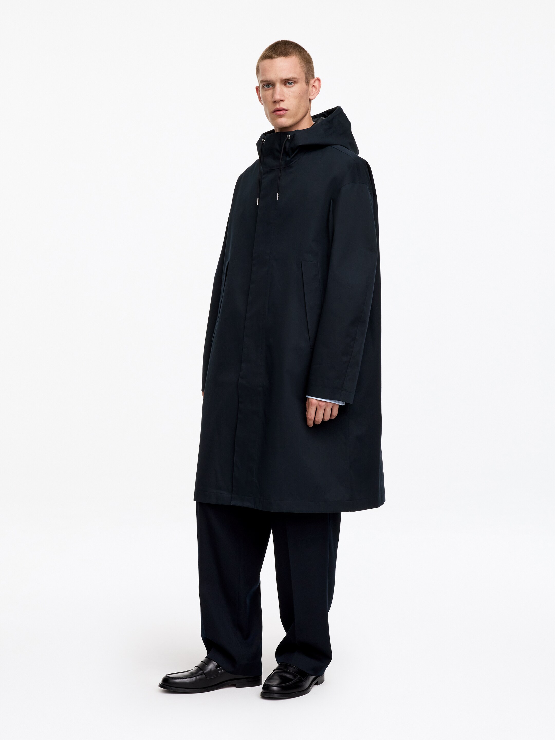 2-i-1 parkas med huva - Marinblå - Relaxed fit - men - StillMedia/Lookbook - 4