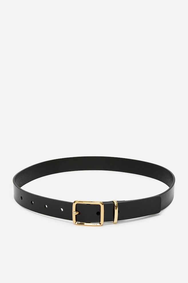 Ceinture en cuir - Noir/Noir - 1