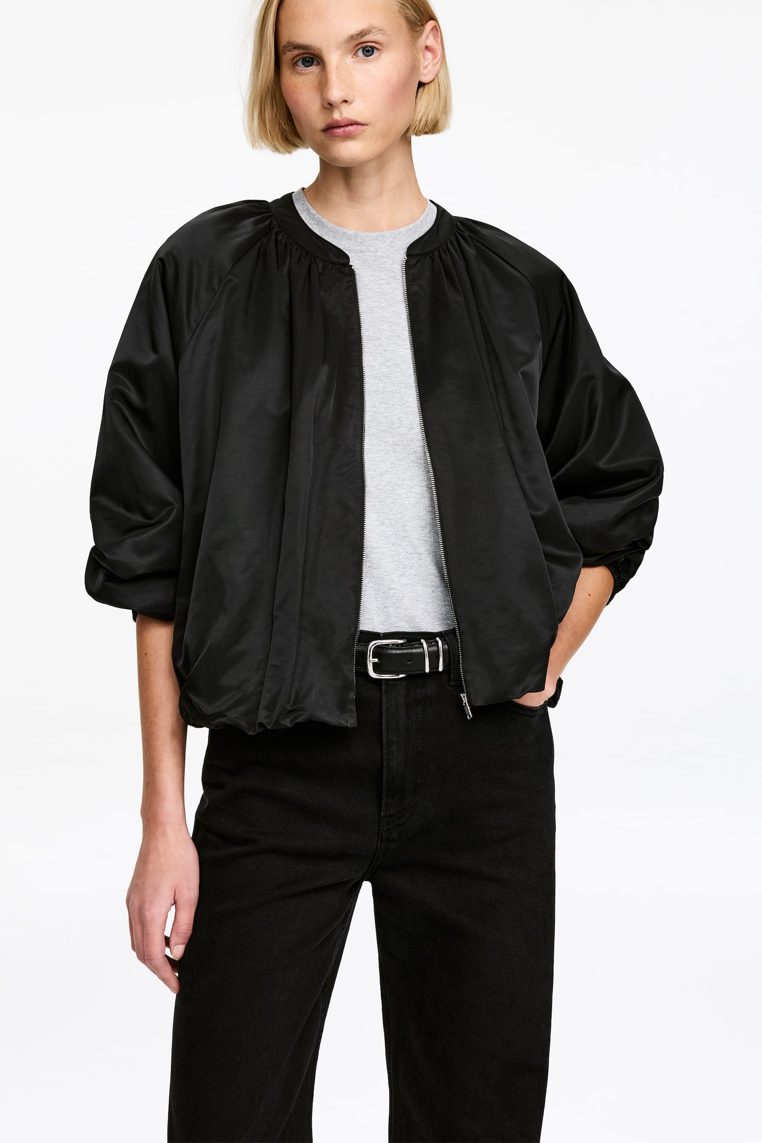 Blousonjacka - Svart/Crèmevit - 4