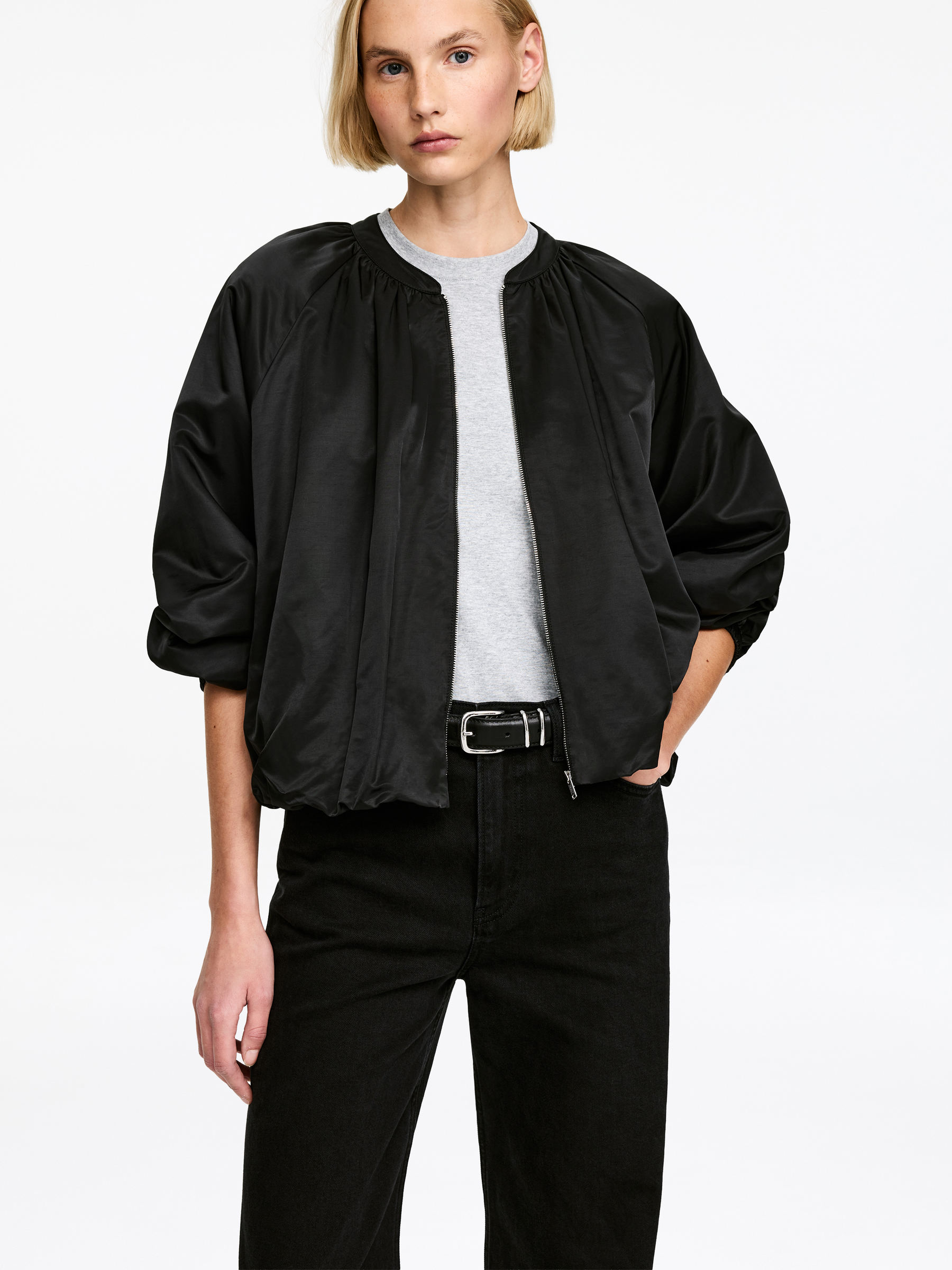 Balloon Light Jacket - Black - Regular fit - Women - StillMedia/Lookbook - 4