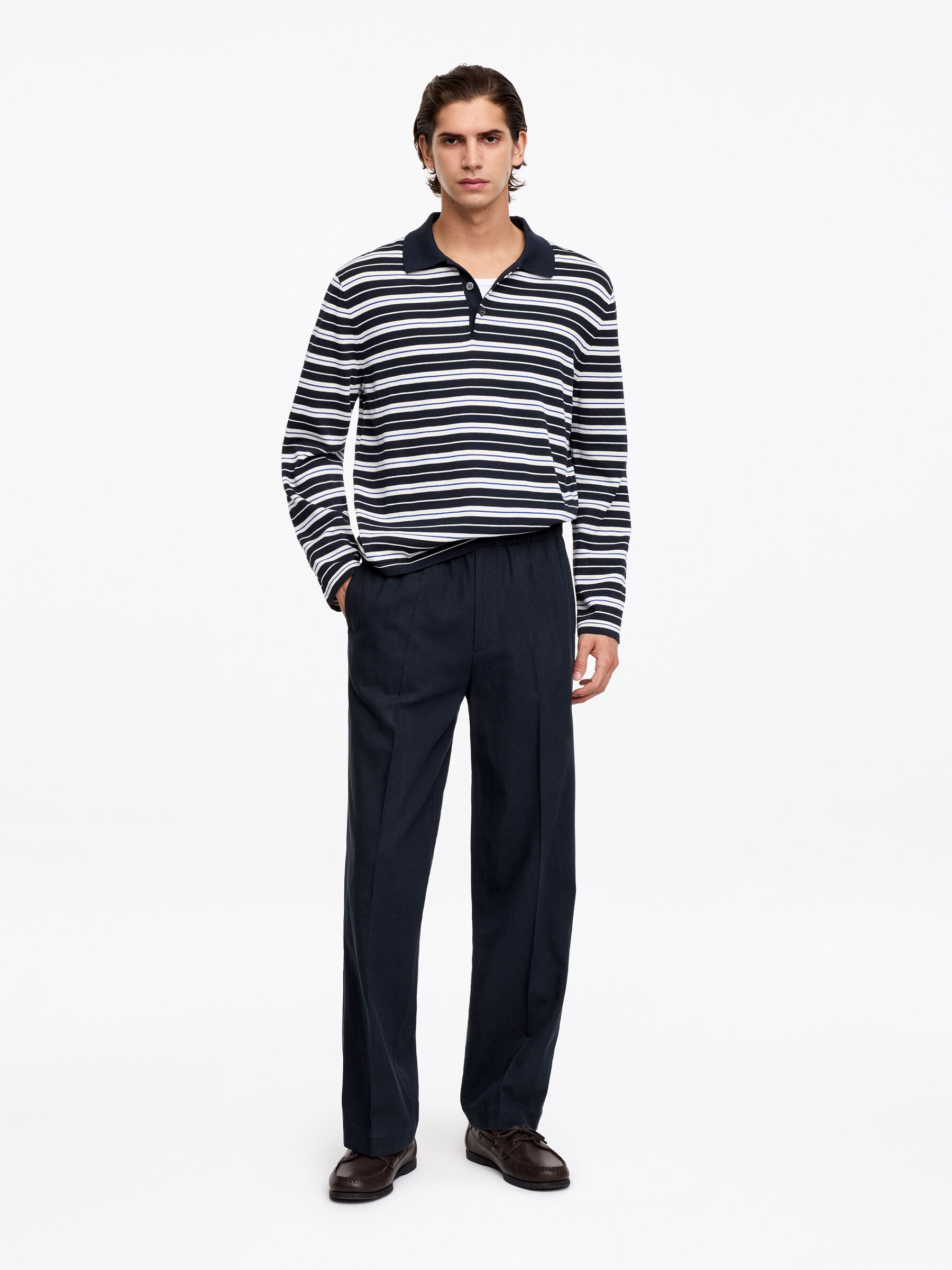 Pantalon ample en mélange de lin-#272930-19447