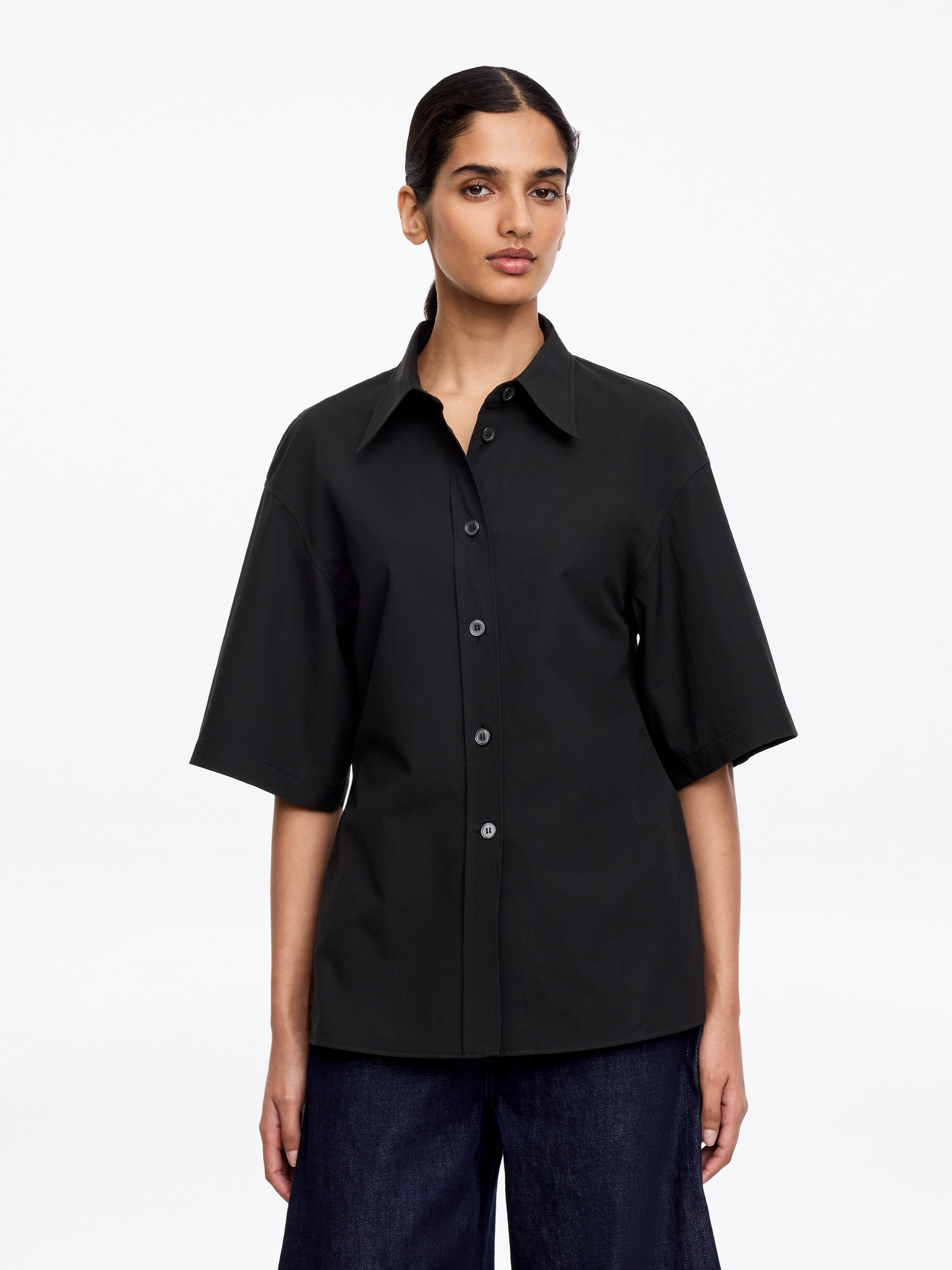 Camicia a maniche corte - Nero/Rosa