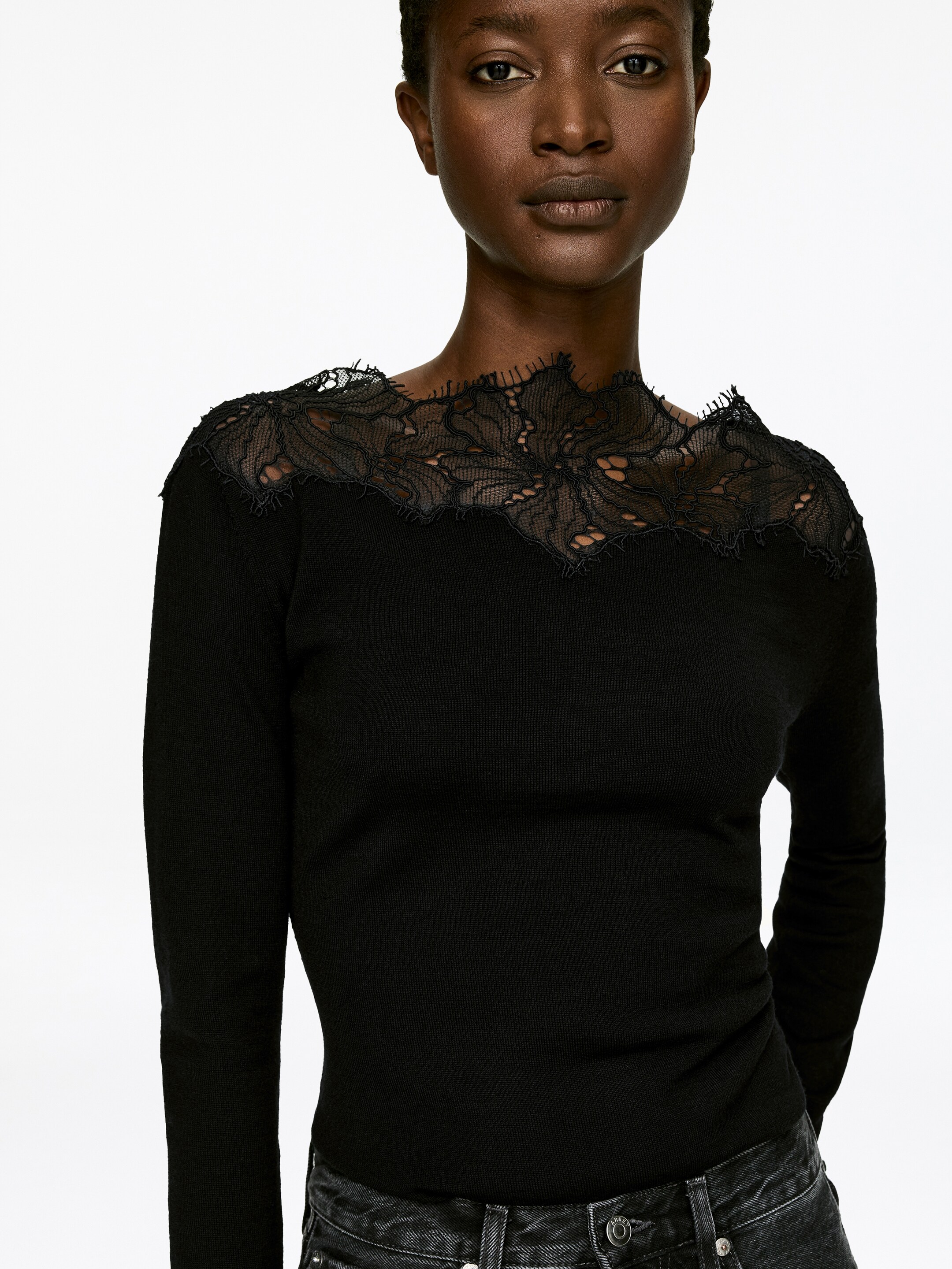 Visualizza immagine più grande: Maglia con dettagli in pizzo - Nero - DONNA | H&M IT 3