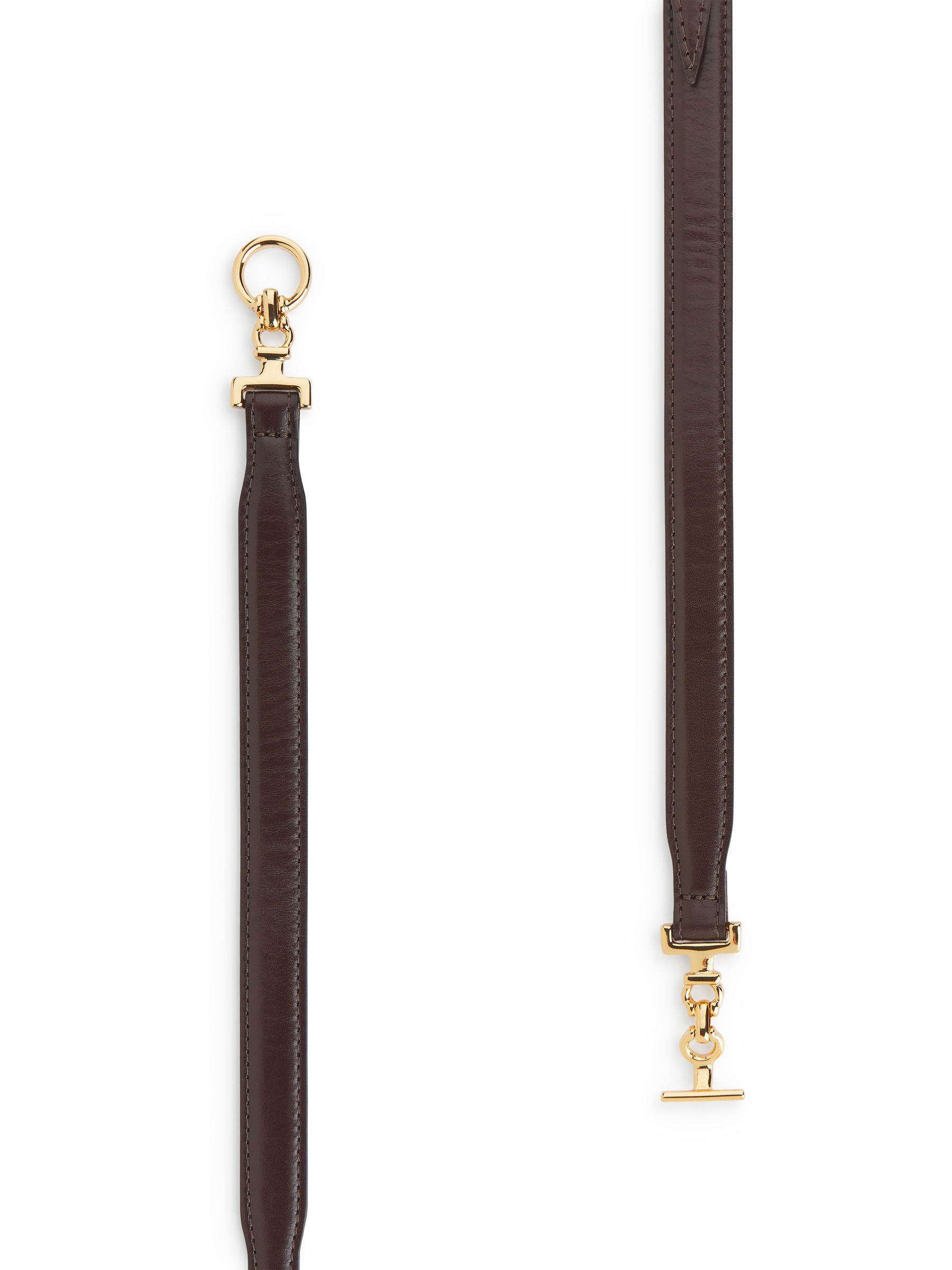 T-Bar Clasp Leather Belt - Dark Brown - Women - StillMedia/DescriptiveDetail - 2