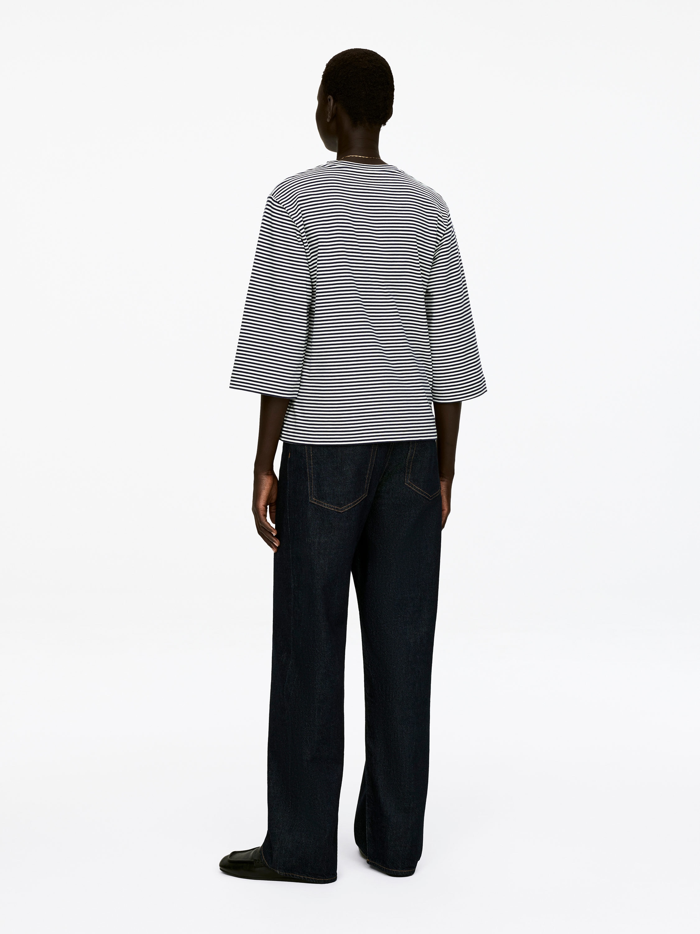 EIRA Heavyweight T-Shirt - Dark Blue/White - Regular fit - Women - StillMedia/Lookbook - 9