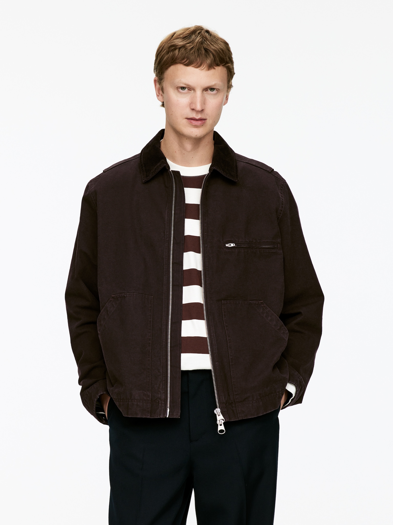 Veste en toile de coton - Marron - 5