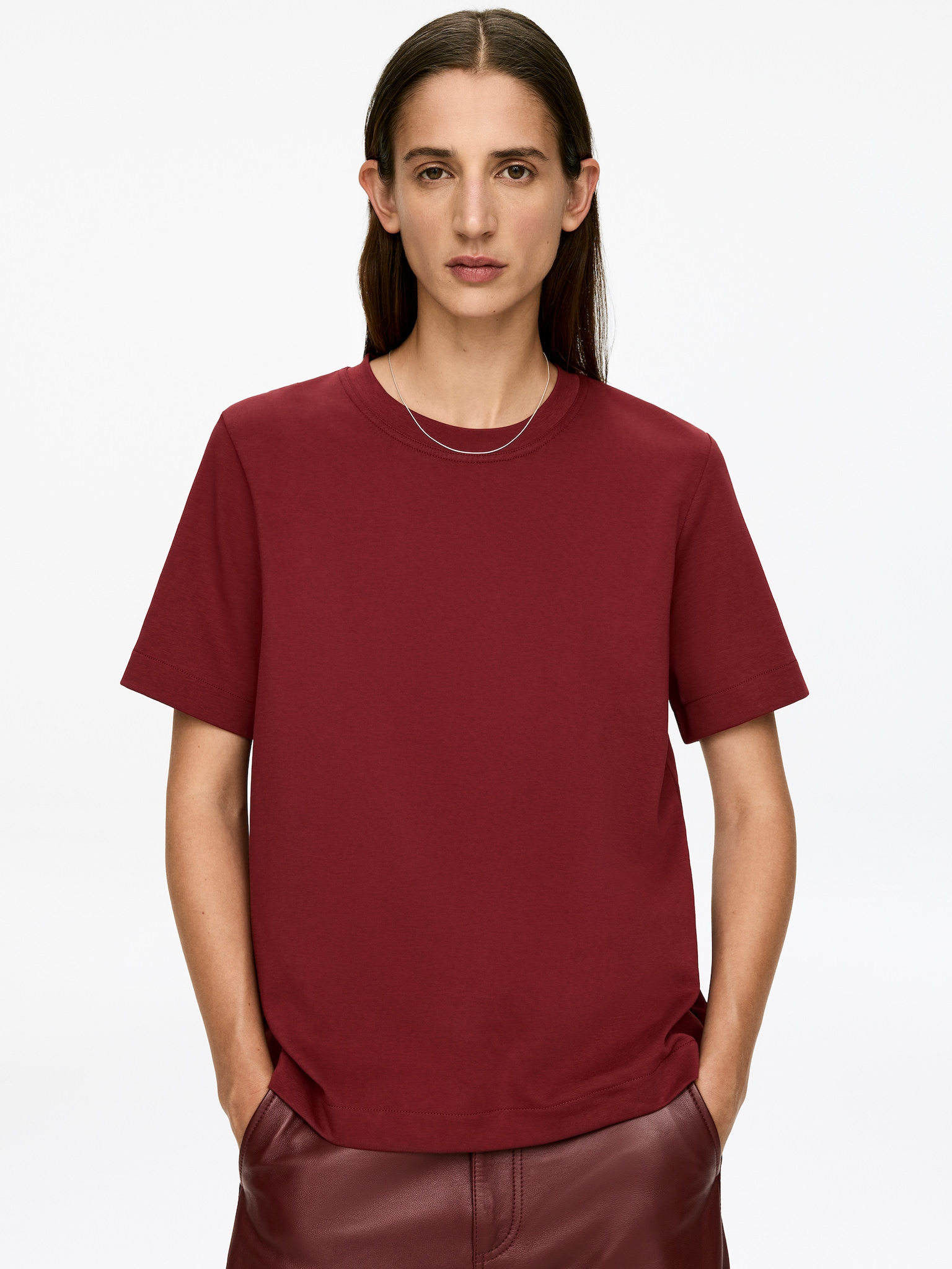 PEARL Heavyweight T-Shirt - Burgundy/Pink/Taupe/Black/Grey Melange/White/Dark Blue/Dark Brown - 3