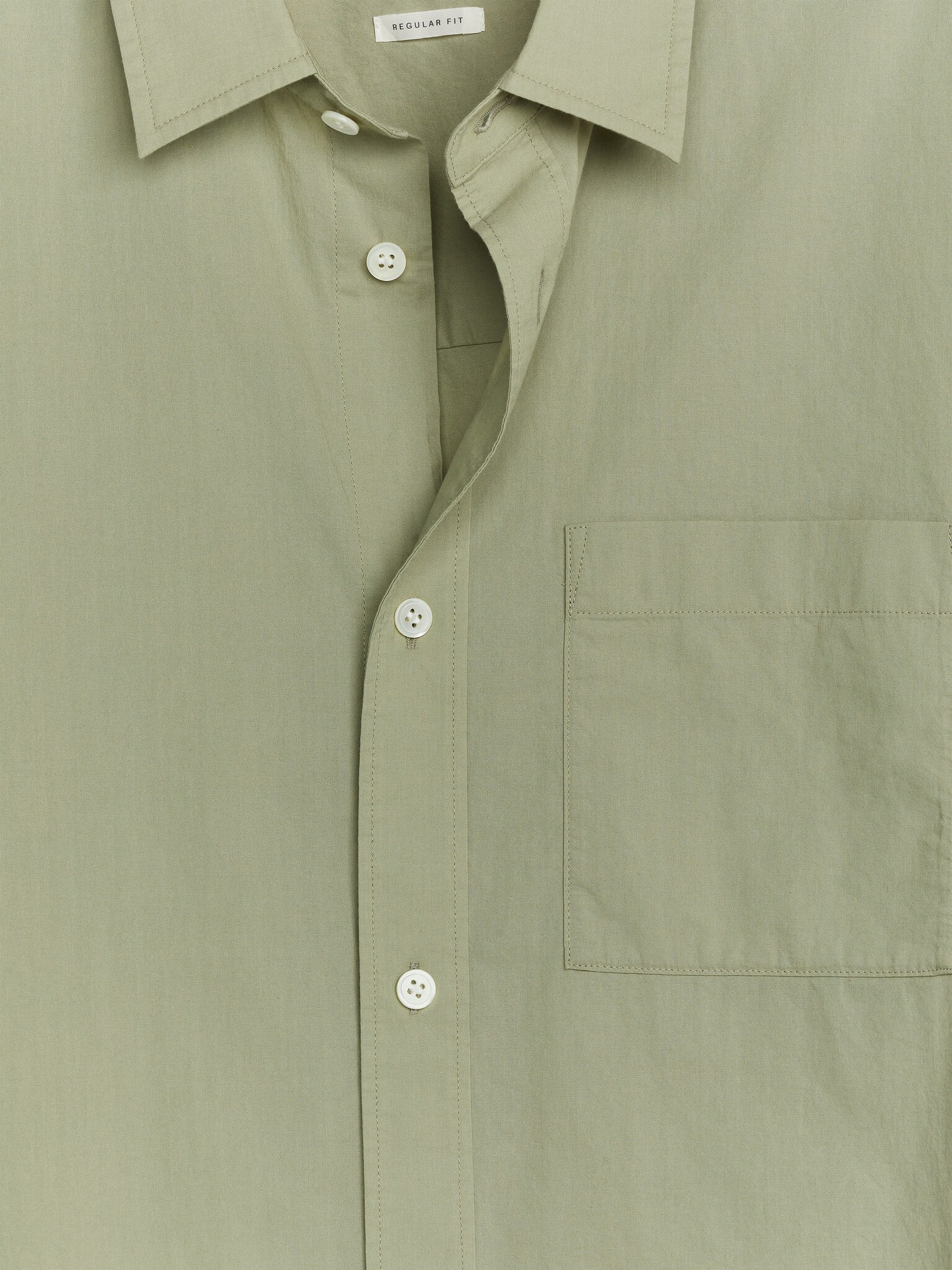 Relaxed Poplin Shirt - Khaki Green - 2