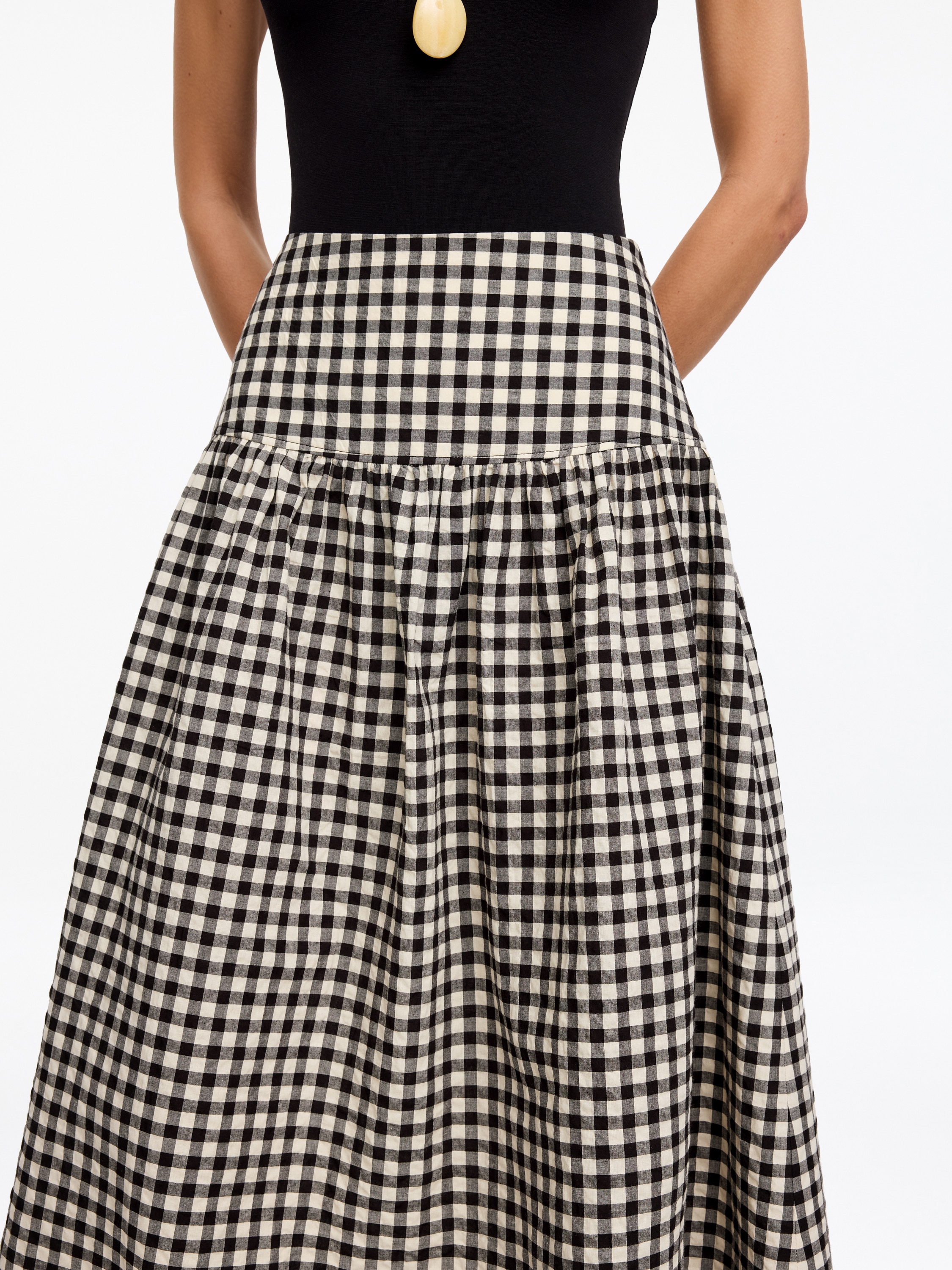 Seersucker Skirt – White/Black – Women – ARKET EU