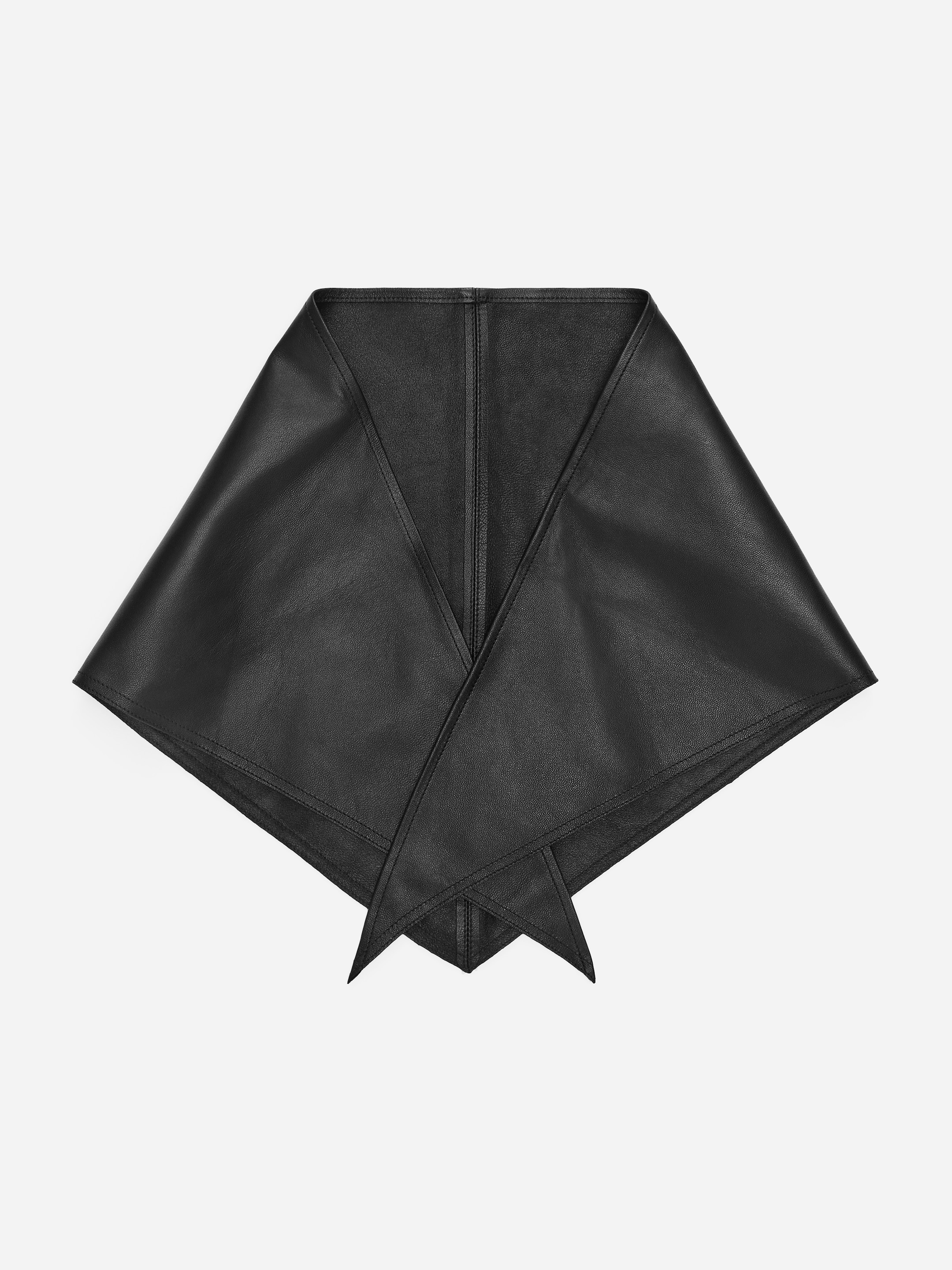 Leather Triangle Scarf-#272627-17838