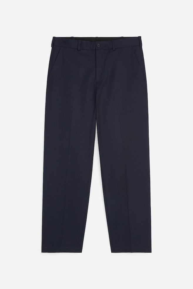 Ruimvallende elegante broek - Donkerblauw/Zwart - 1