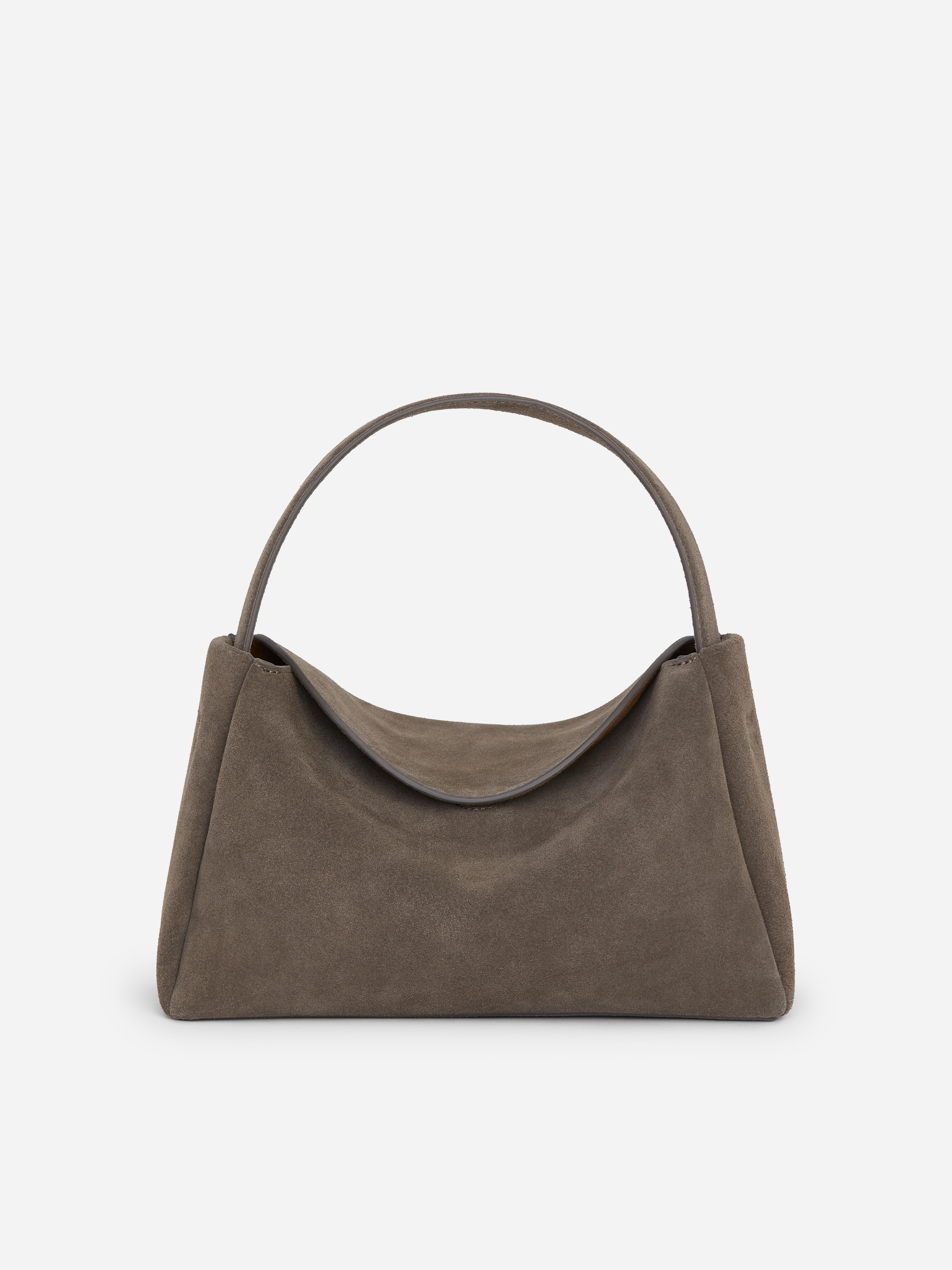 Borsa a spalla in pelle scamosciata - Talpa scuro
