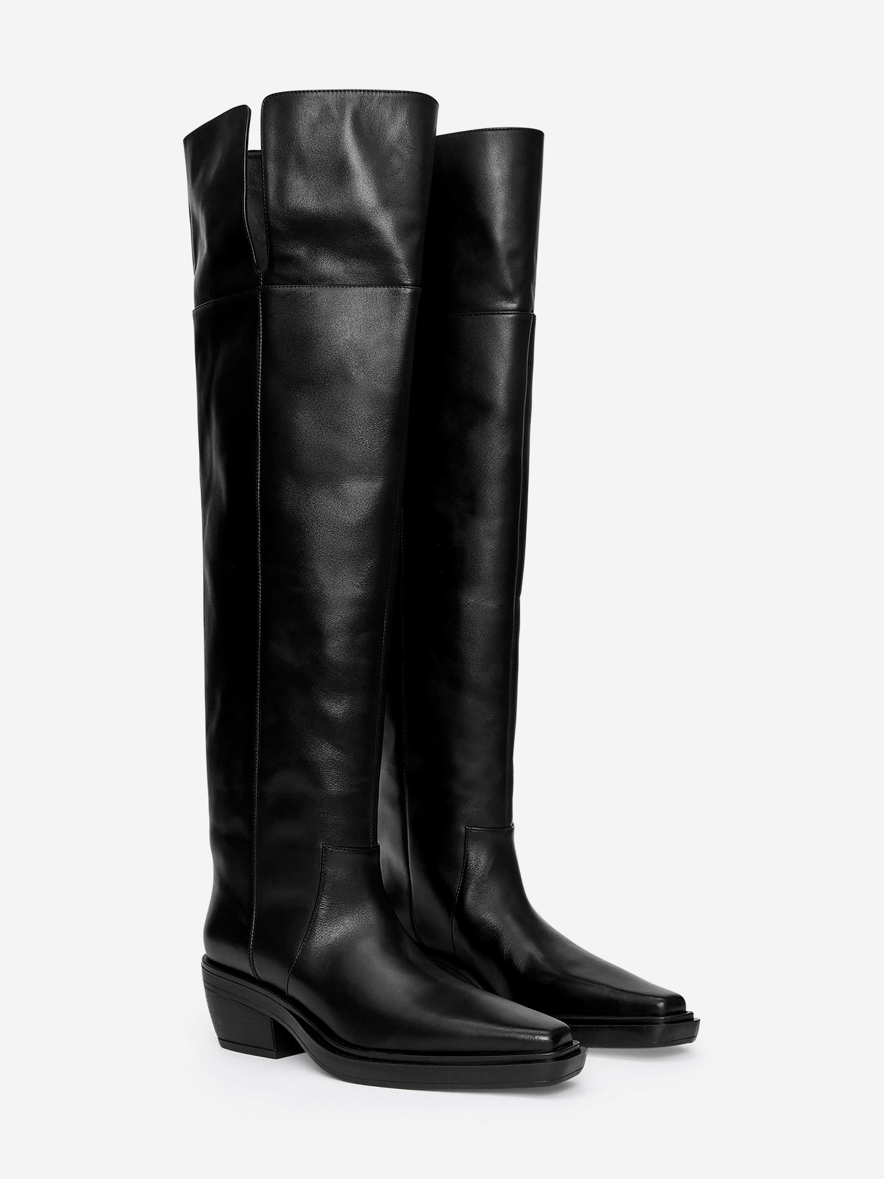 Overknee-stövlar i läder - Svart - Women - StillMedia/DescriptiveStillLife - 2