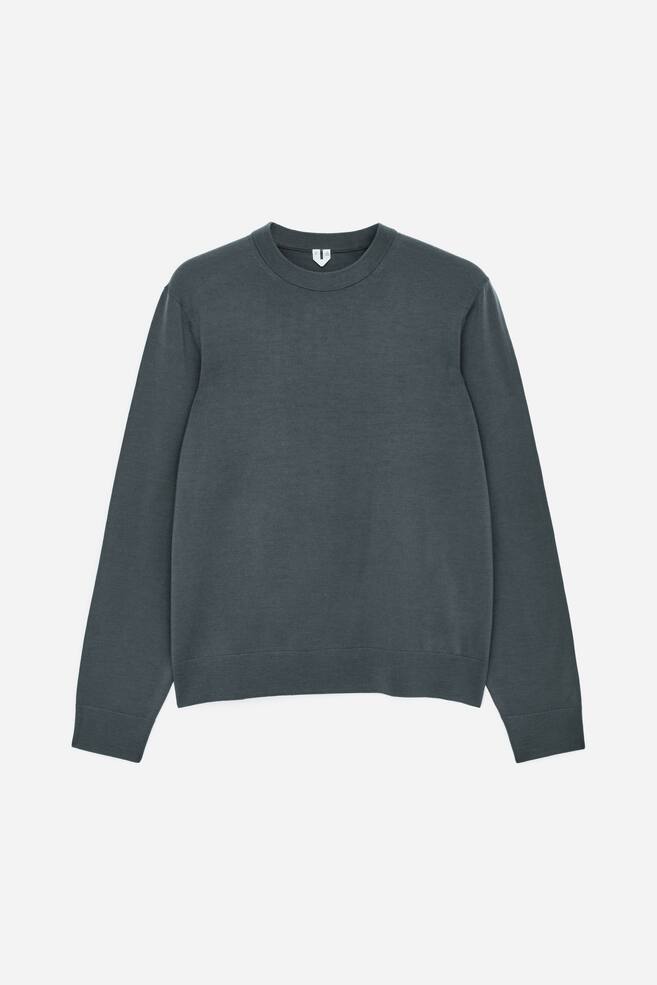 Maglione in lana merino con lavorazione sottile - Grigio scuro/Blu scuro/Talpa/Verde scuro - 1