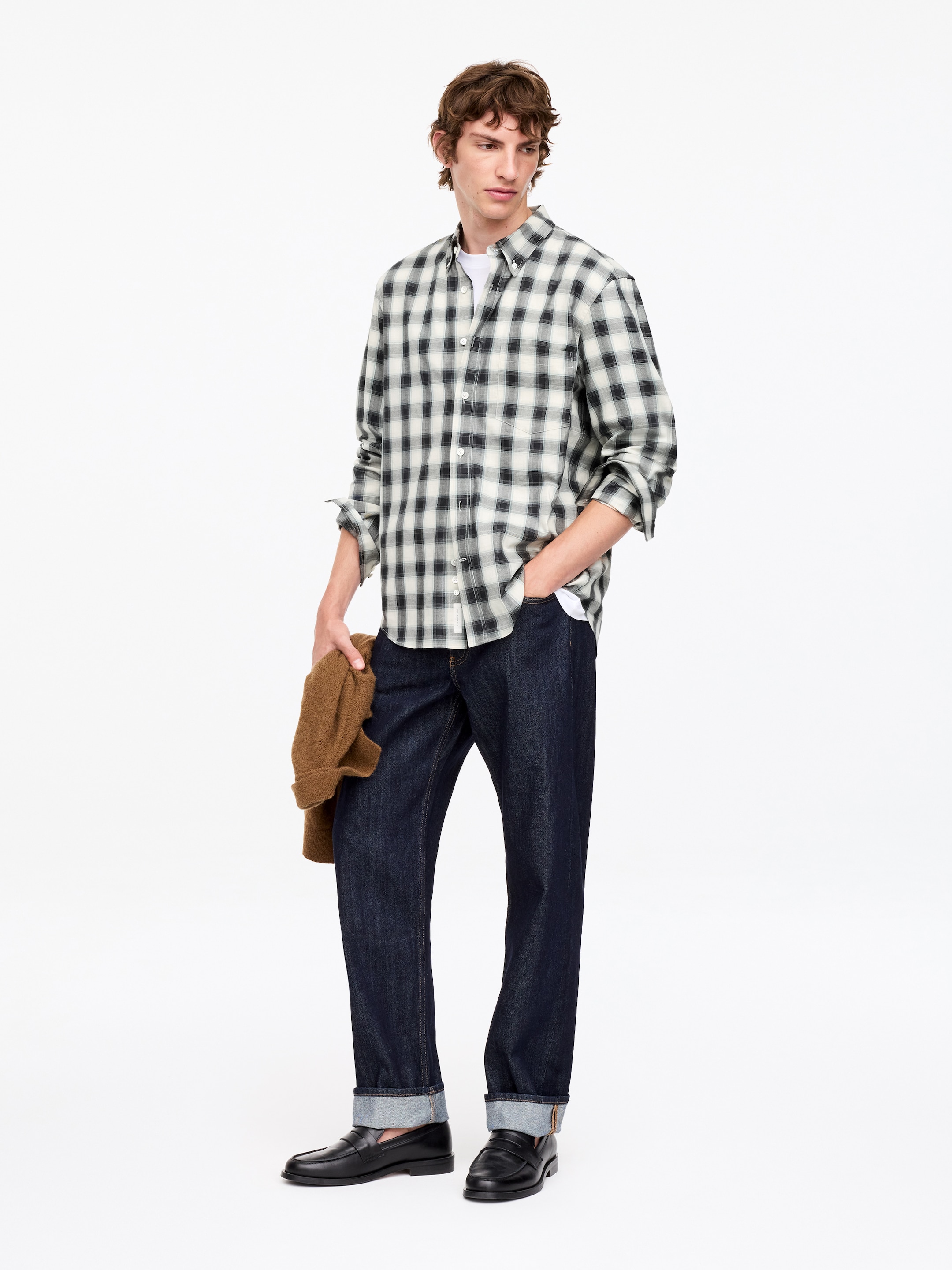 Regular Twill Shirt - Off White/Checkered - Regular fit - men - StillMedia/Lookbook - 3