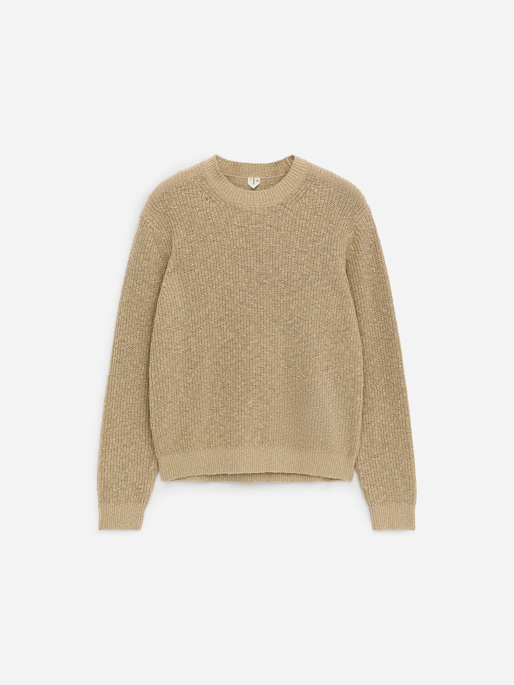 Pull en mélange de coton et lin-#B9BA96-18244