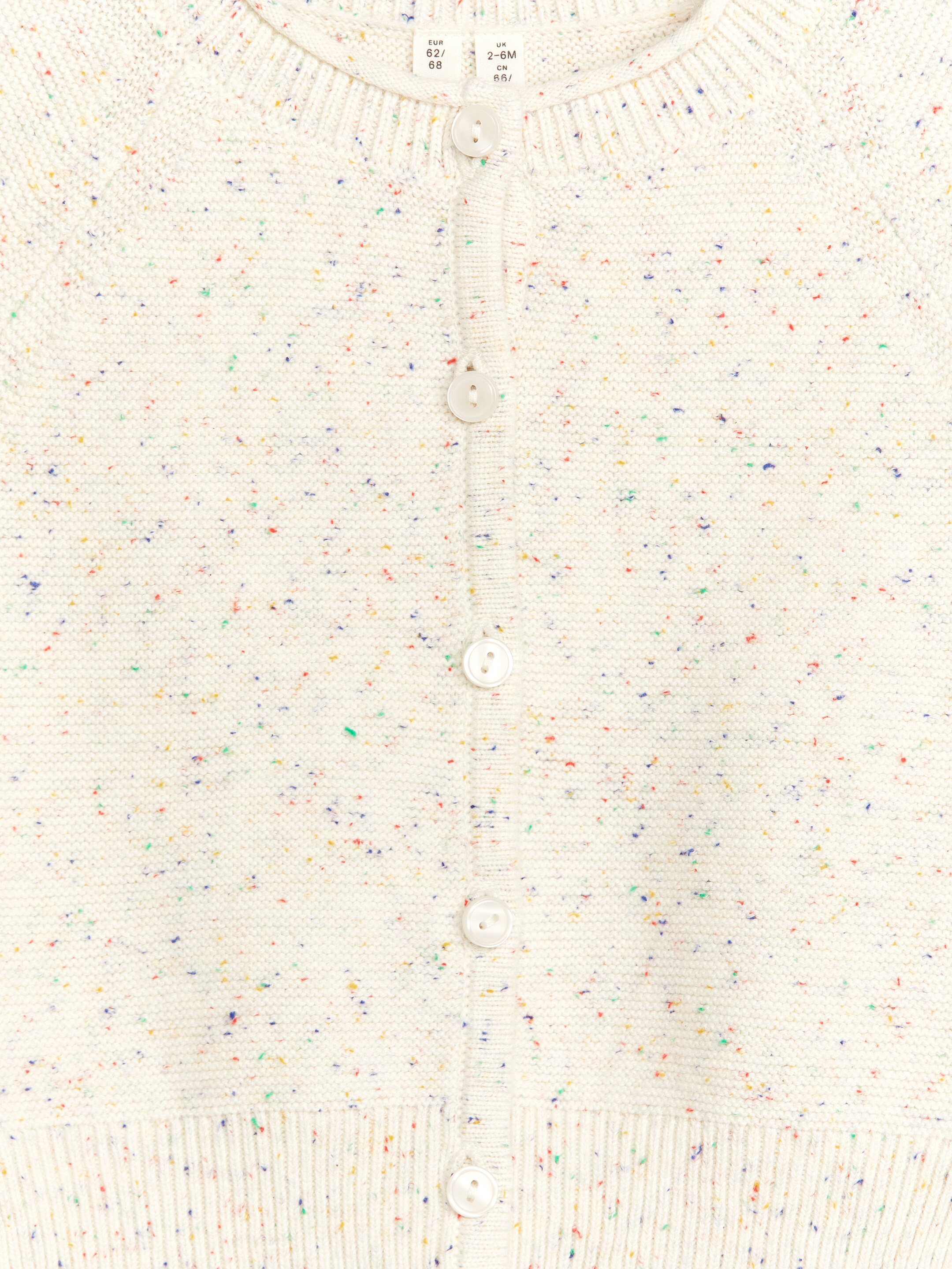 Ingrandisci l'immagine: Knitted Cotton Cardigan - Off White Melange - BAMBINO | H&M CH 3