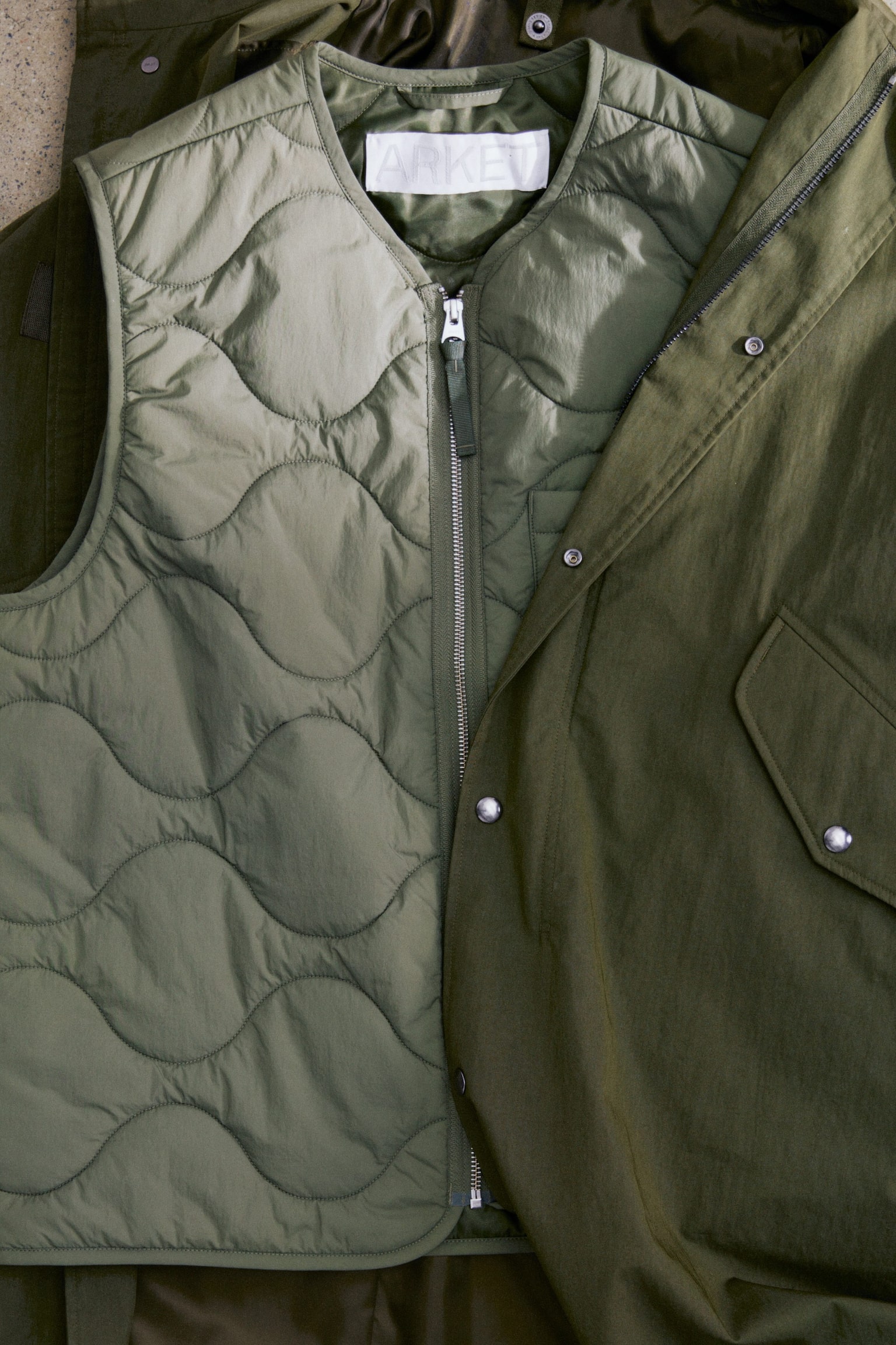 Parka van een katoenmix - Kakigroen - 4