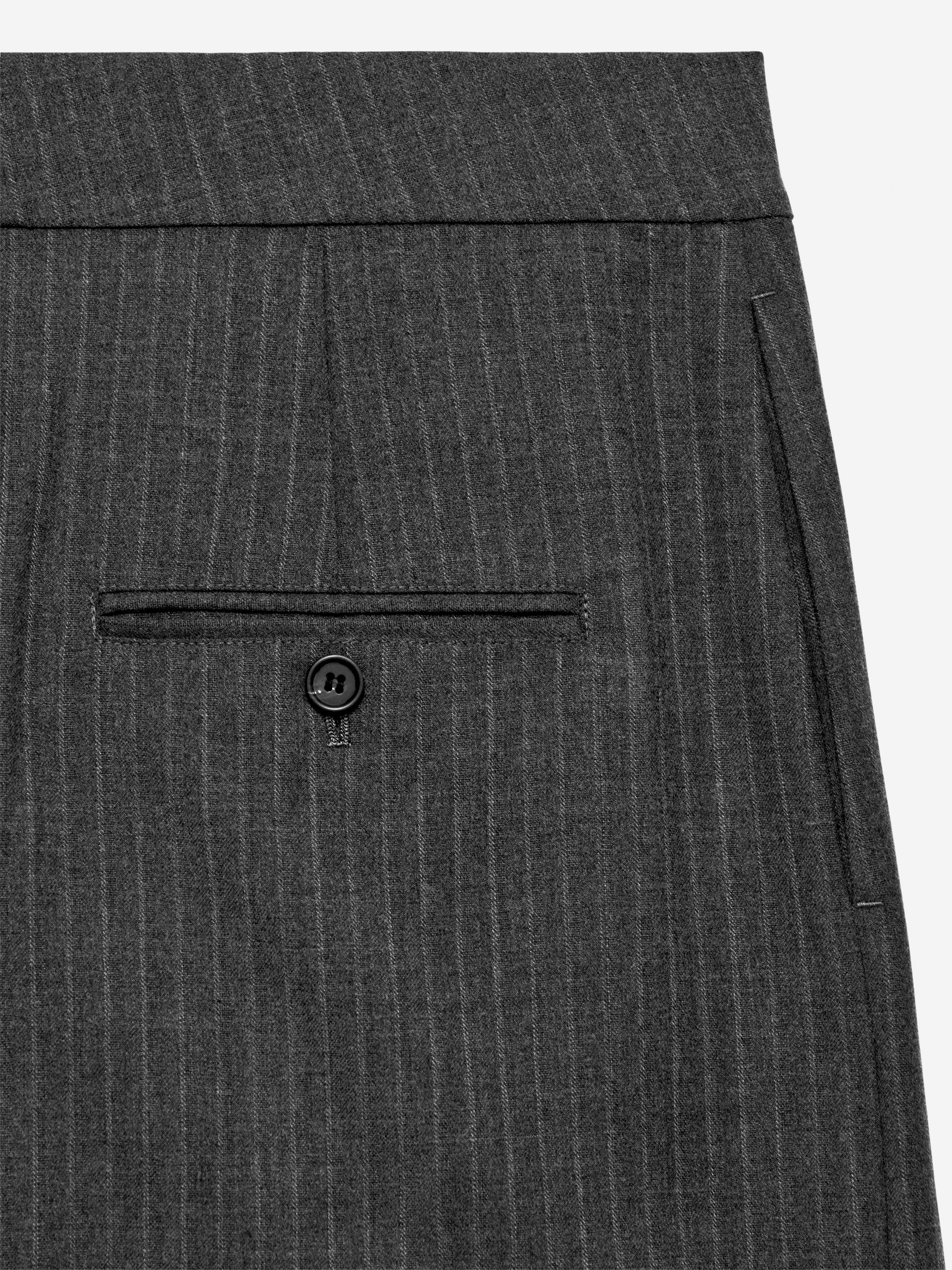 Wrap Skirt - Grey Melange/Pinstripe - Regular fit - Women - StillMedia/DescriptiveDetail - 1