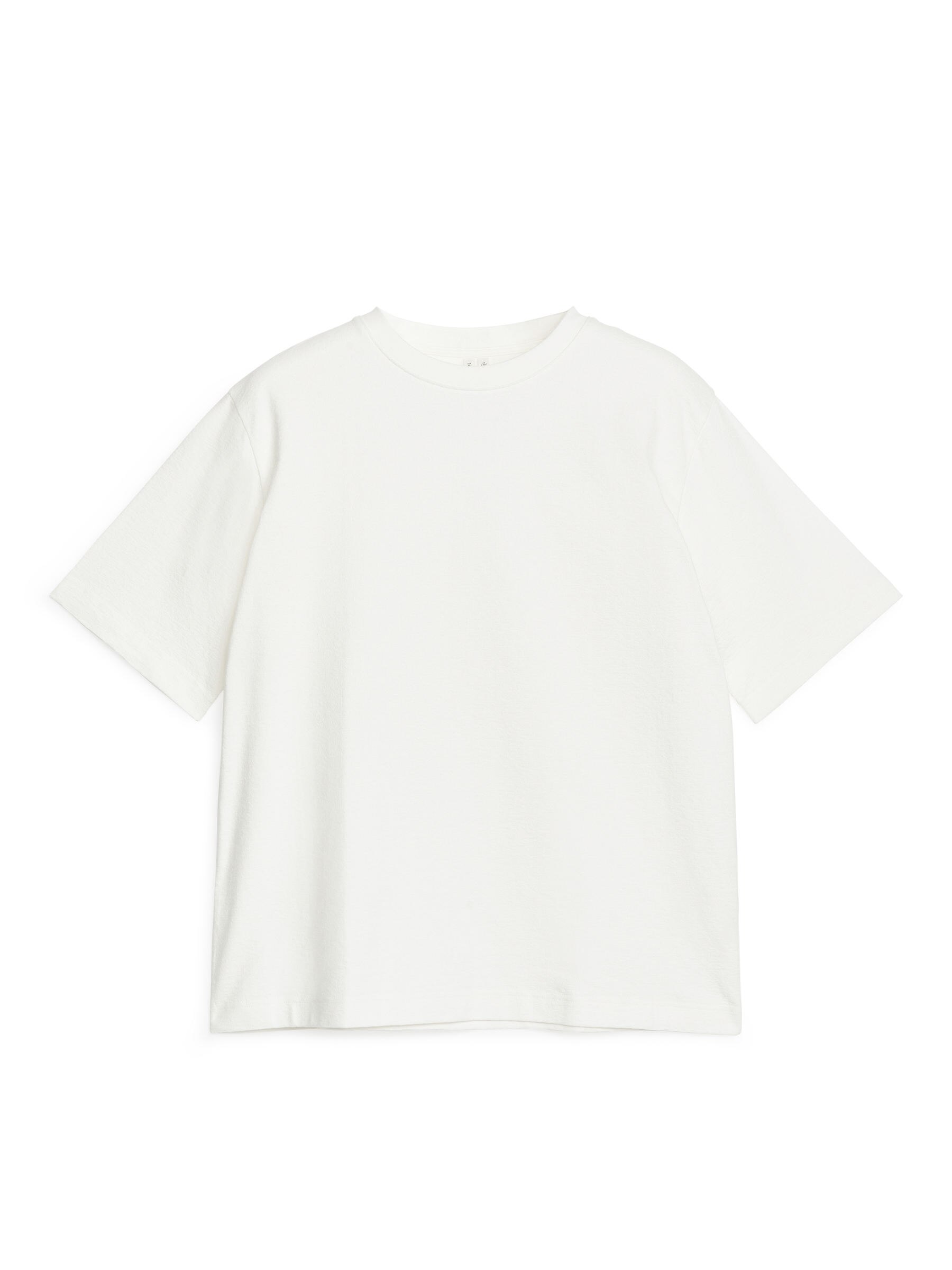 T-shirt i bouclétrikå-#EFEFDF-11854