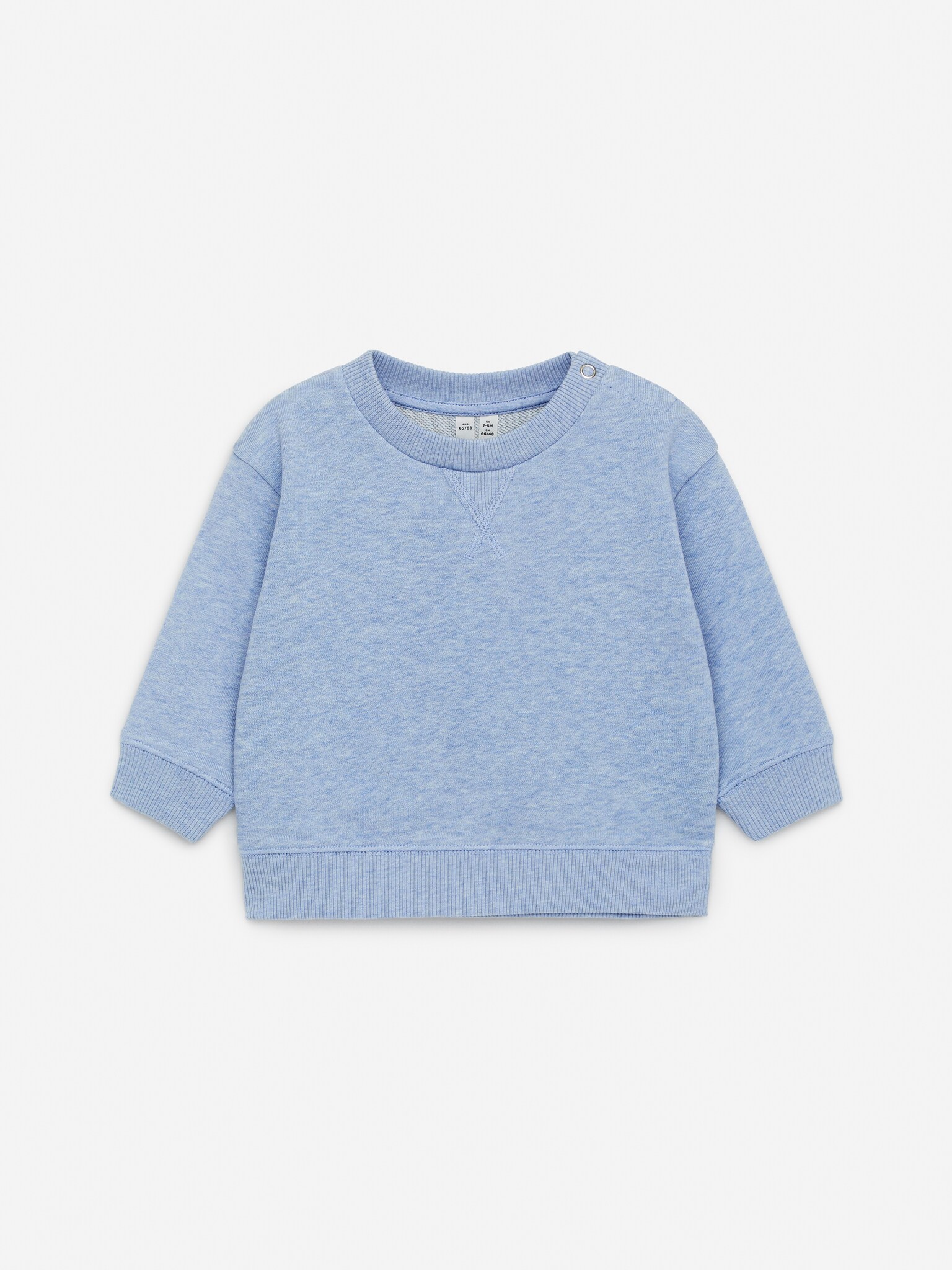 Sweat en coton - Bleu clair chiné - 1