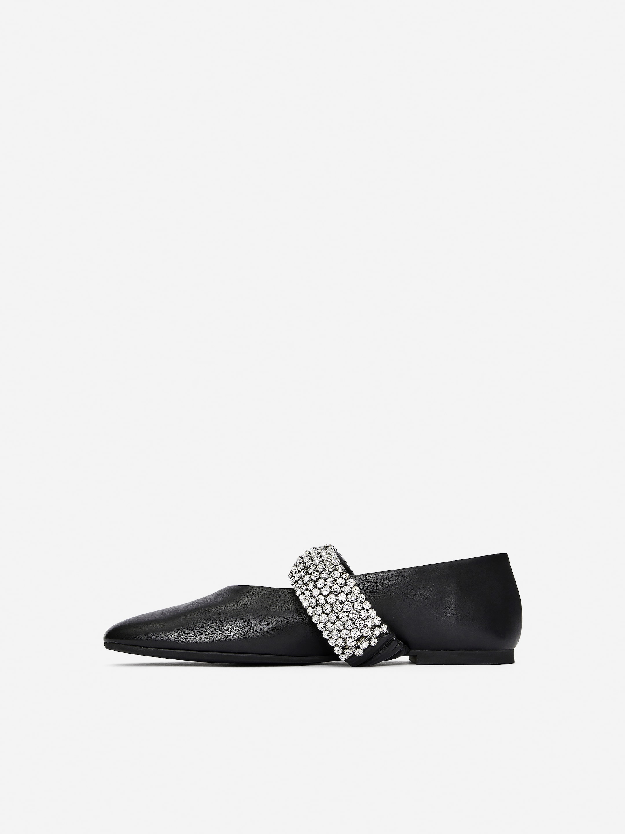 Ballerines en cuir avec strass - Noir - Femme - StillMedia/DescriptiveStillLife - 3