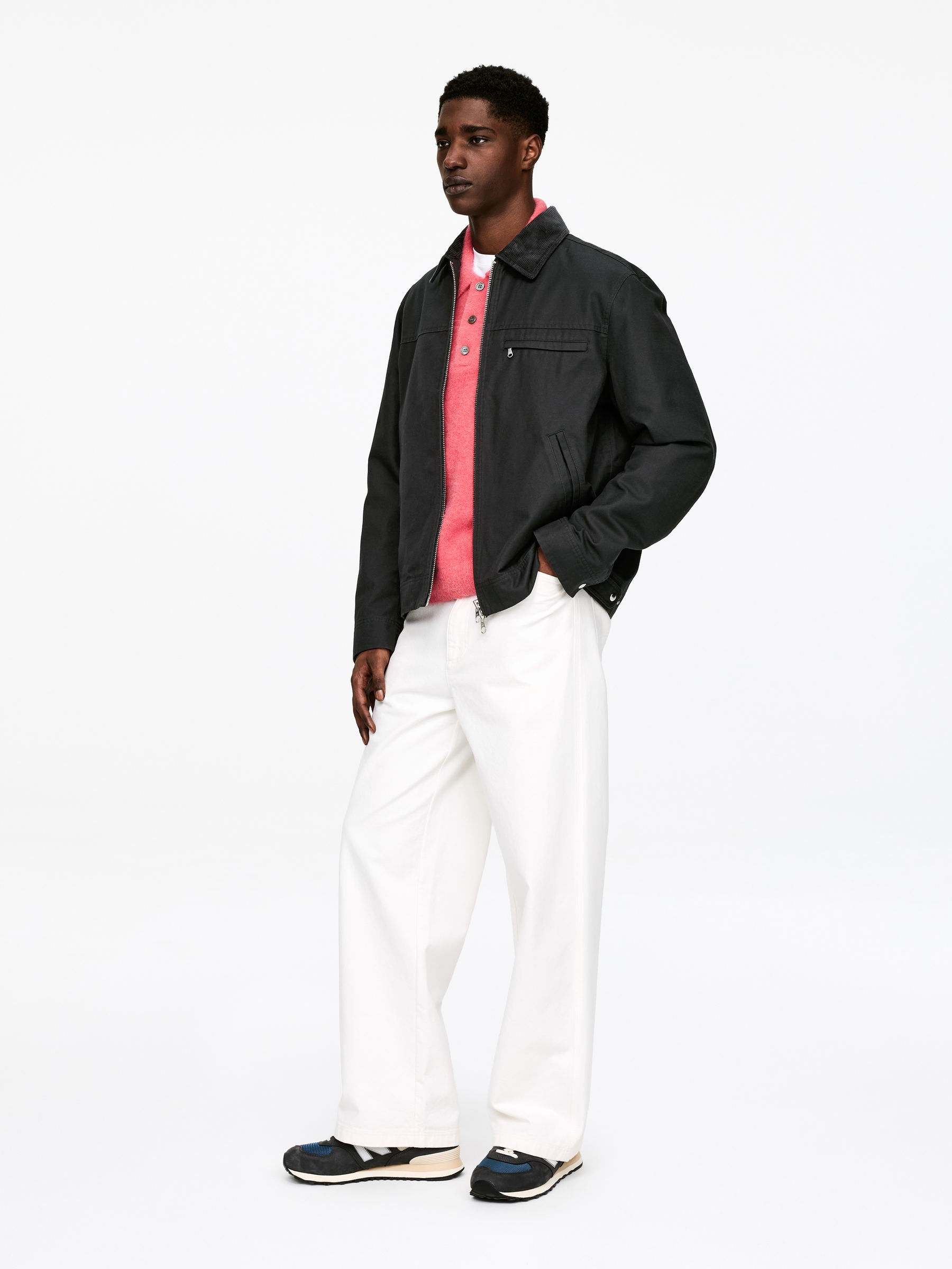 Jacka i bomullscanvas - Svart - Relaxed fit - Men - StillMedia/Lookbook - 3