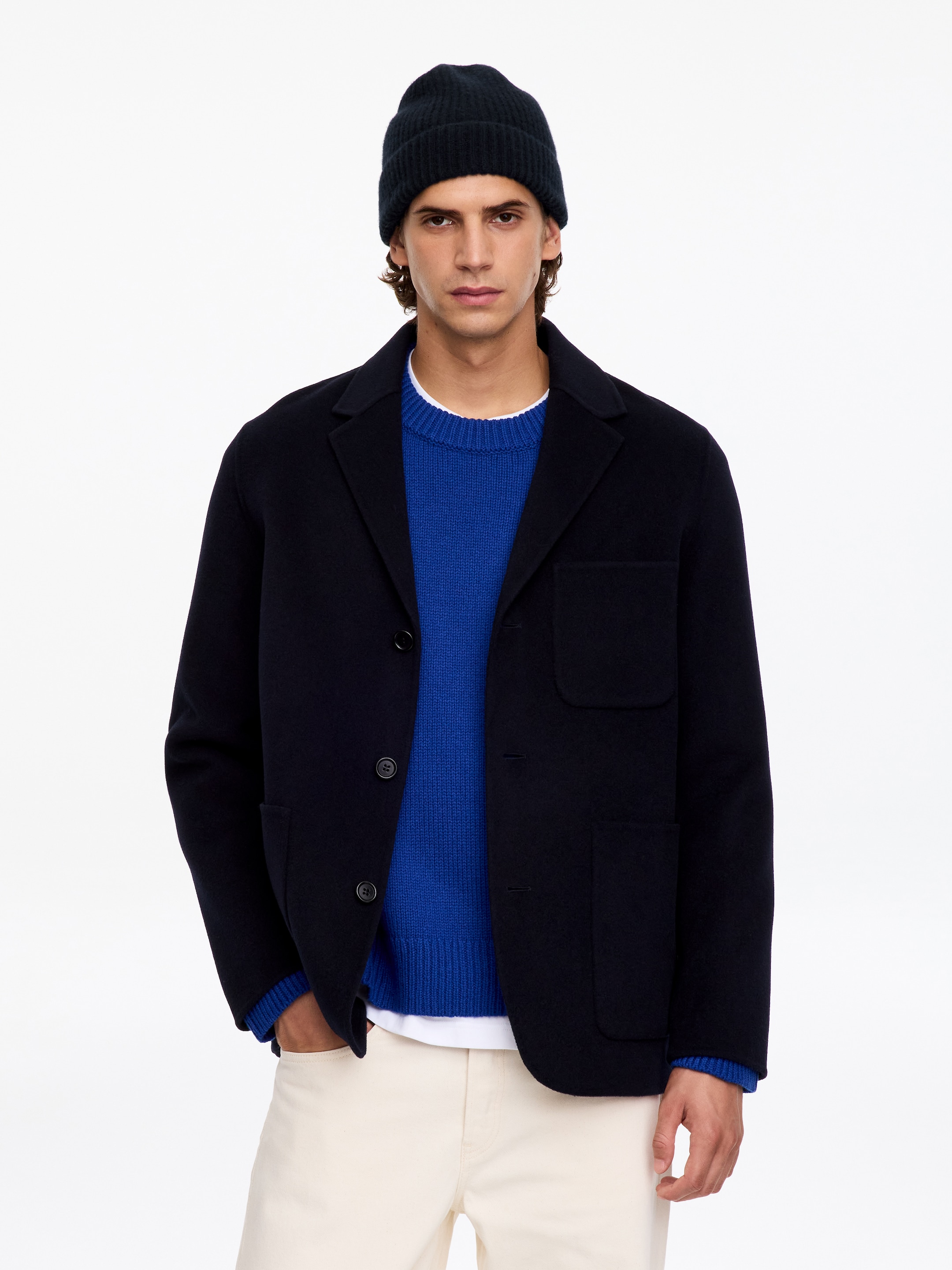 Beanie aus Kaschmir und Wolle - Dunkelblau - men - StillMedia/Lookbook - 3