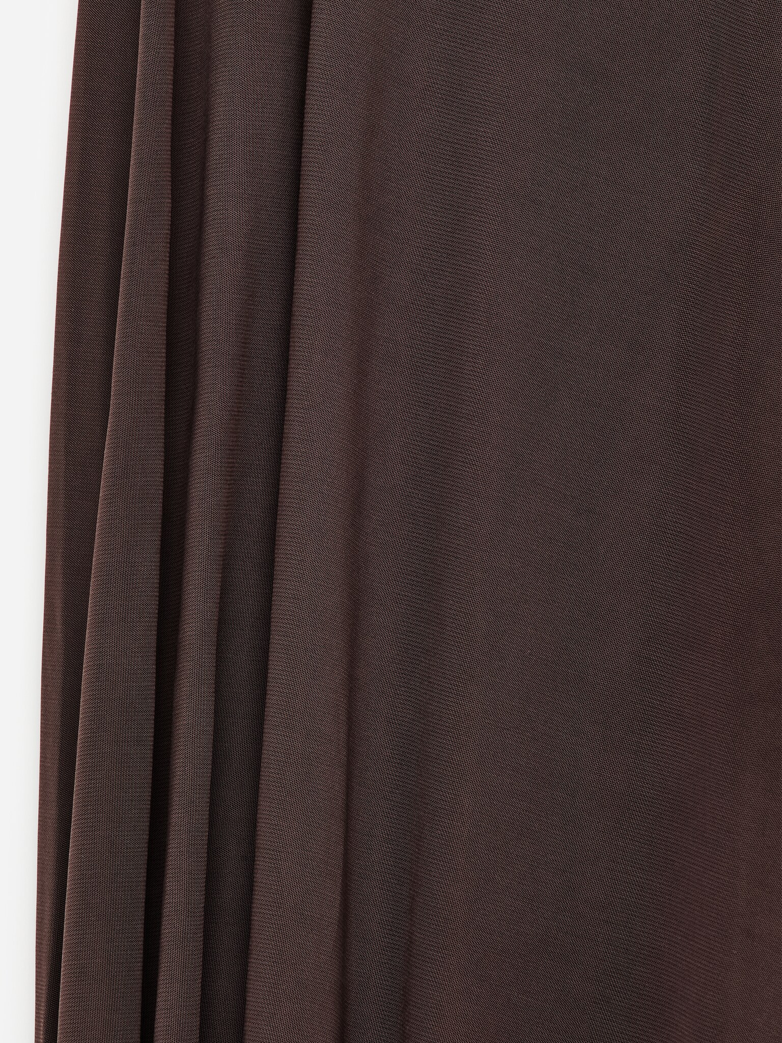 Drapovaná viskózová sukňa - Tmavohnedá - 2