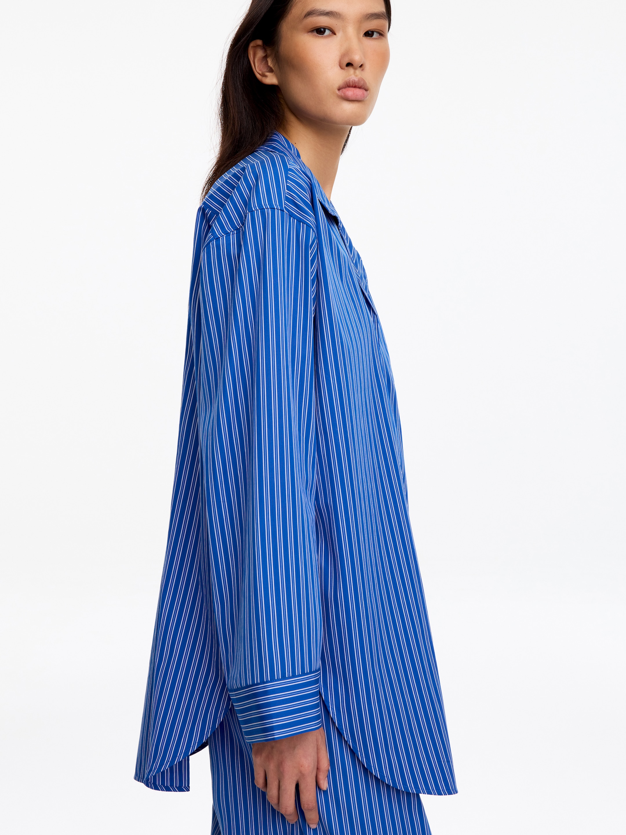 Cotton Pyjama Shirt - Blue - Loose fit - women - StillMedia/Lookbook - 5