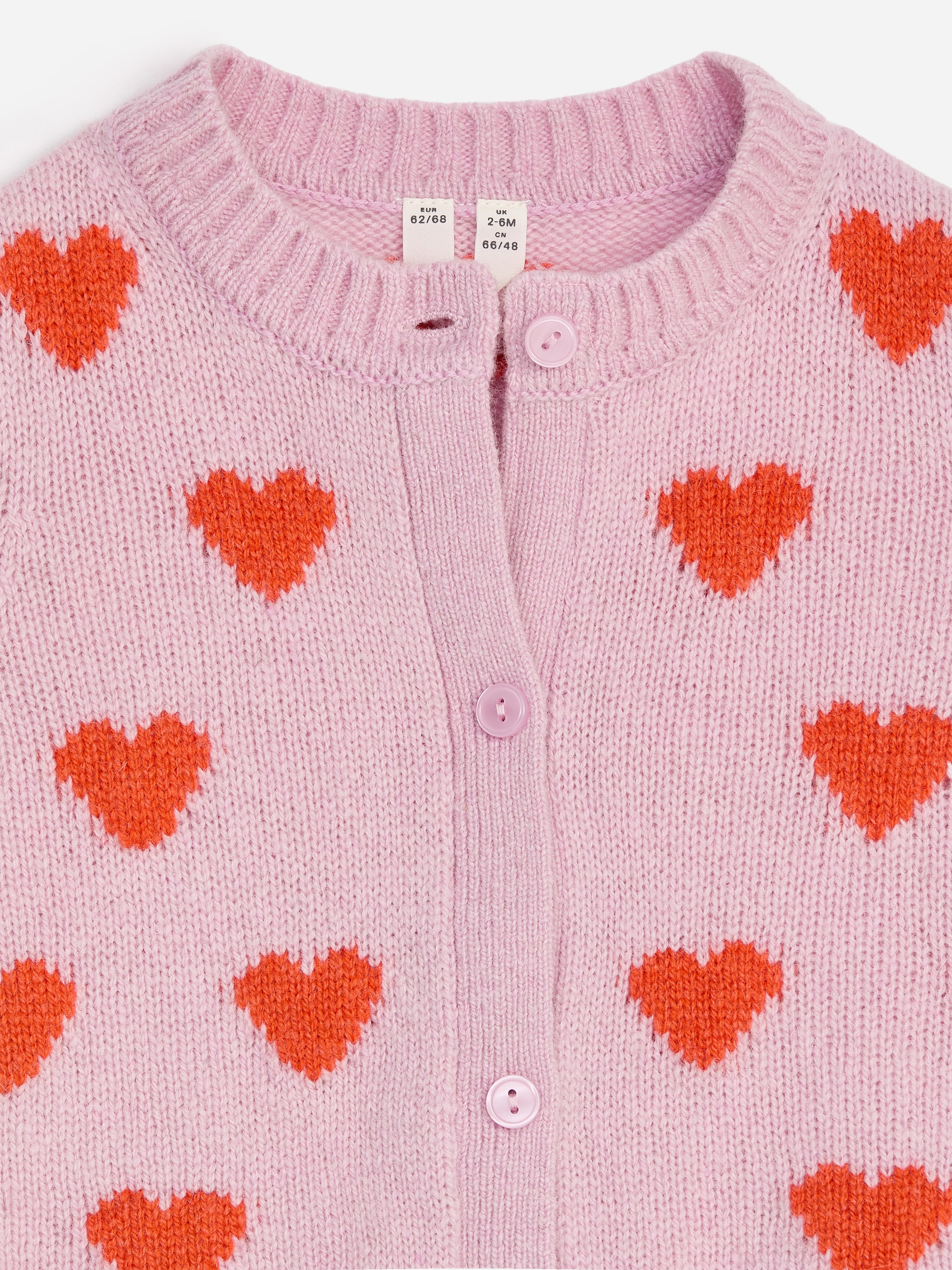 Wool Cardigan - Pink/Red Hearts - Regular fit - children - StillMedia/DescriptiveDetail - 2