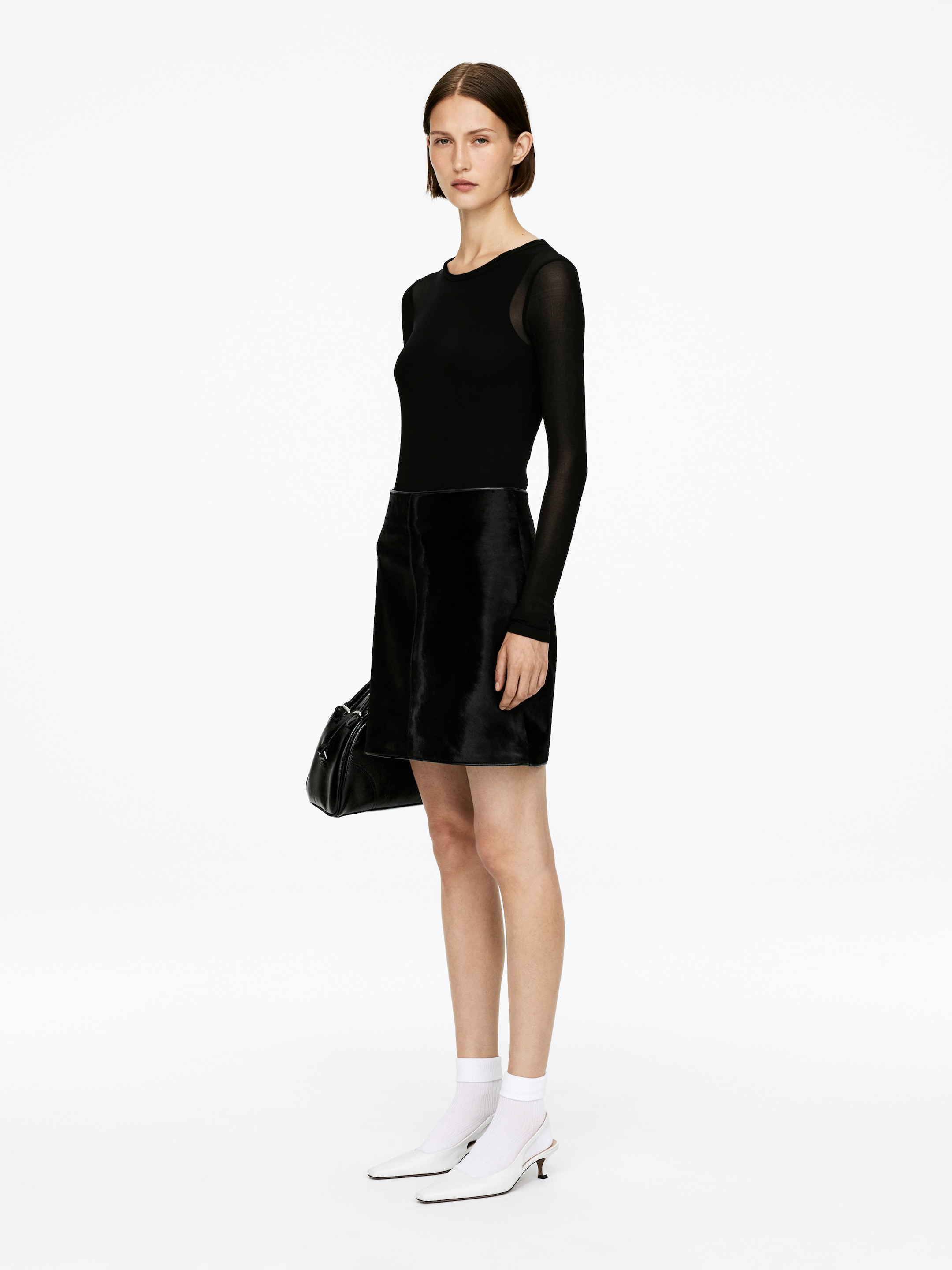 Zobacz większy obraz: Przezroczysty jedwabny top - Czarny - ONA | H&M PL 4