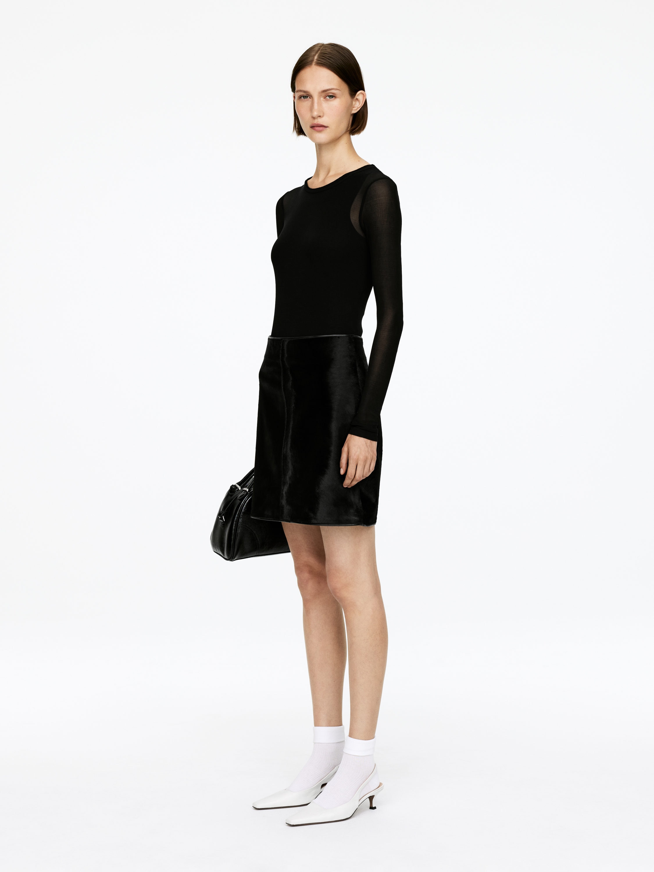 Sheer Silk Top - Black - Slim fit - Women - StillMedia/Lookbook - 6