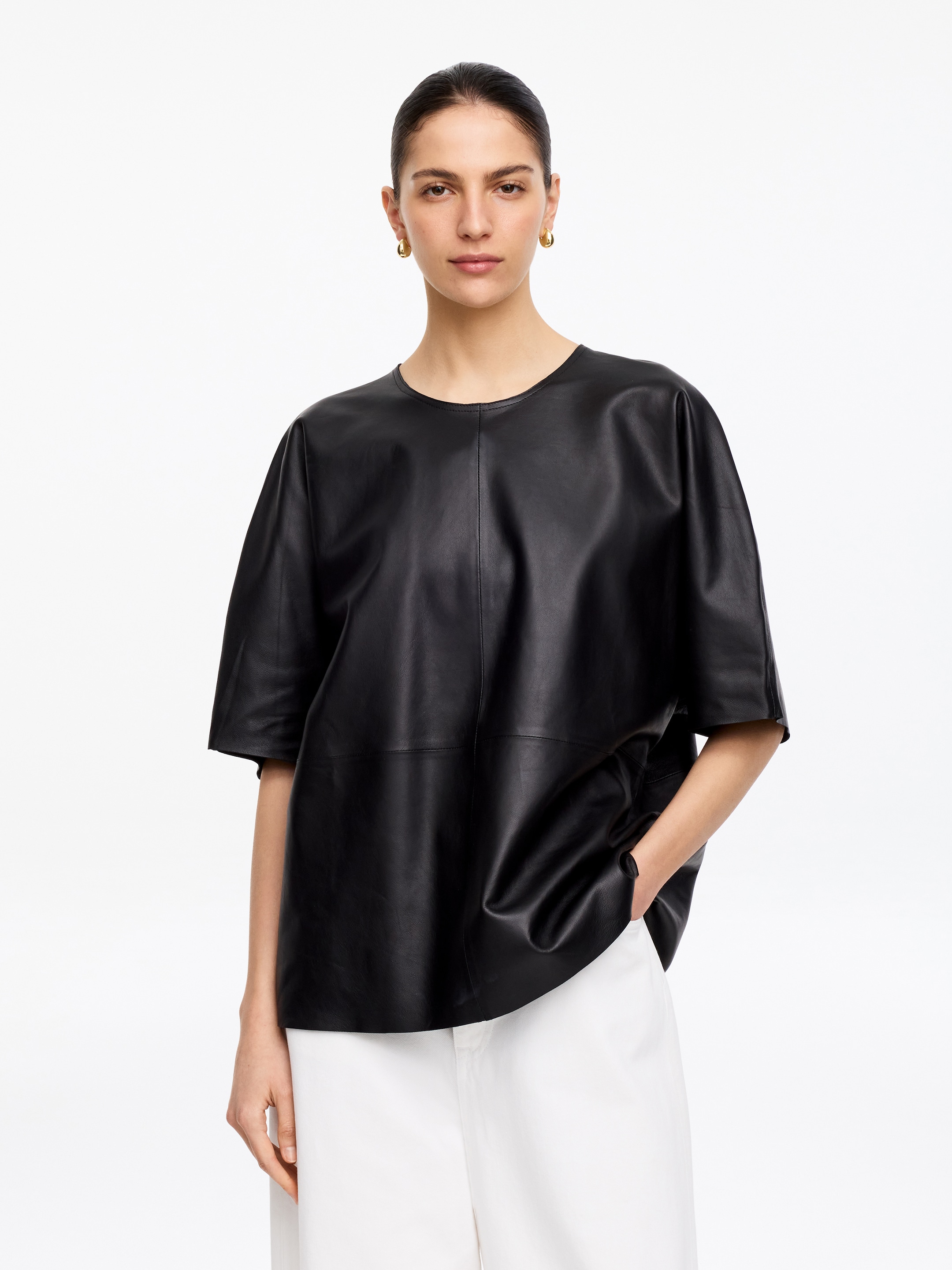 Guldpläterade ovala örhängen - Guld - Women - StillMedia/Lookbook - 5