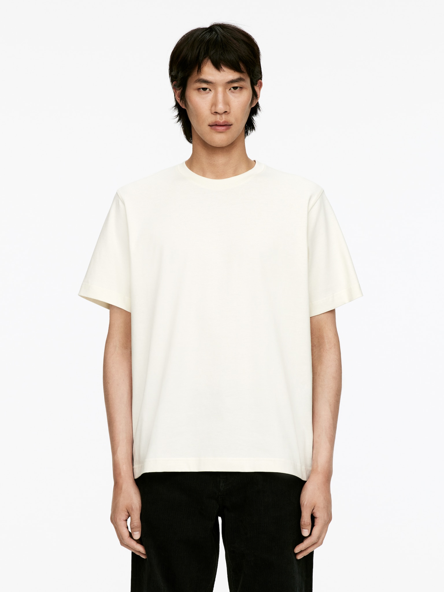 T-shirt décontracté 220 GSM - Blanc cassé/Marron foncé/Vert kaki/Blanc/Bleu foncé/Noir/Gris clair chiné/Vert foncé - 1