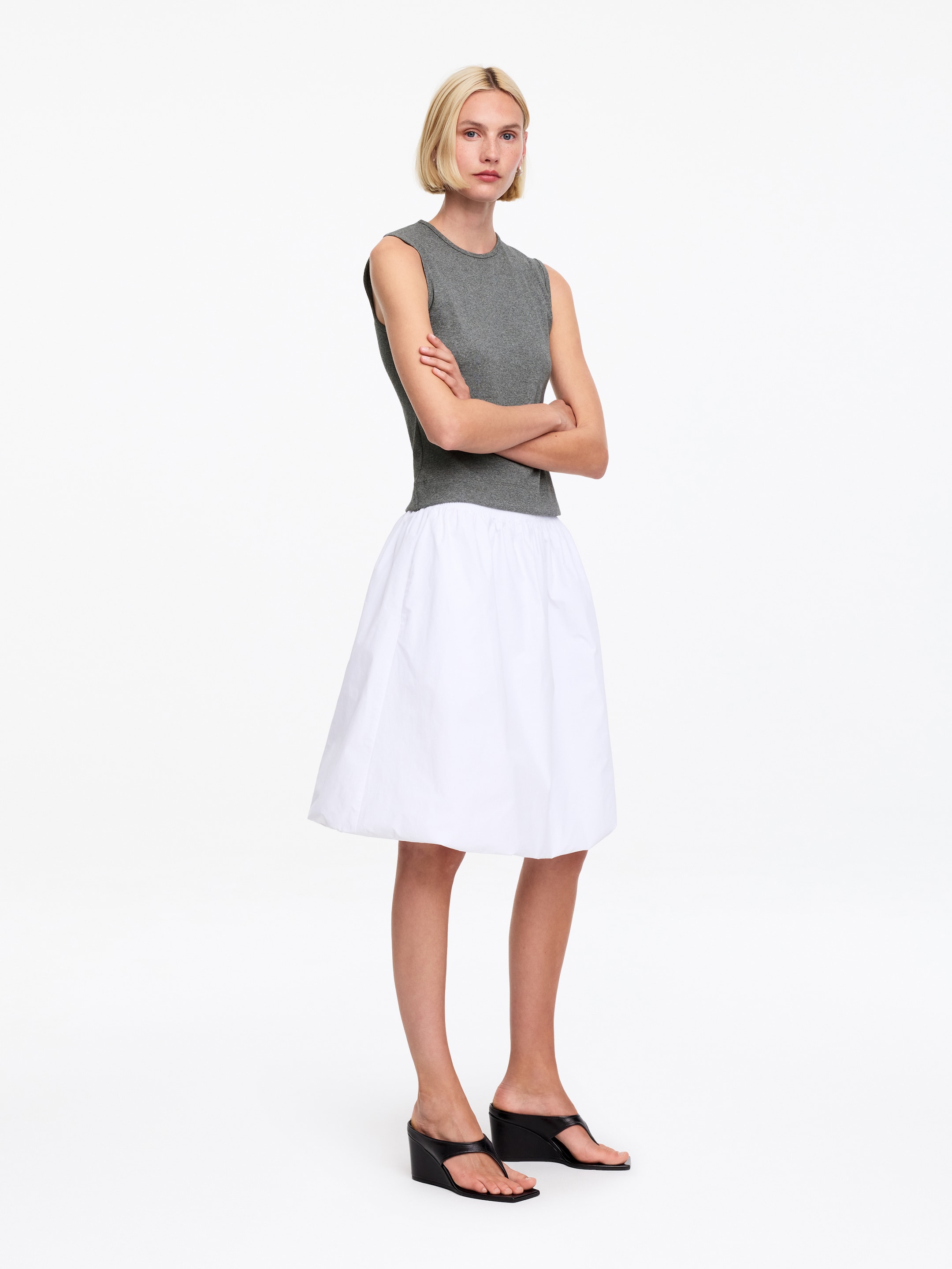 Débardeur côtelé - gris - Slim fit - Femme - StillMedia/Lookbook - 9