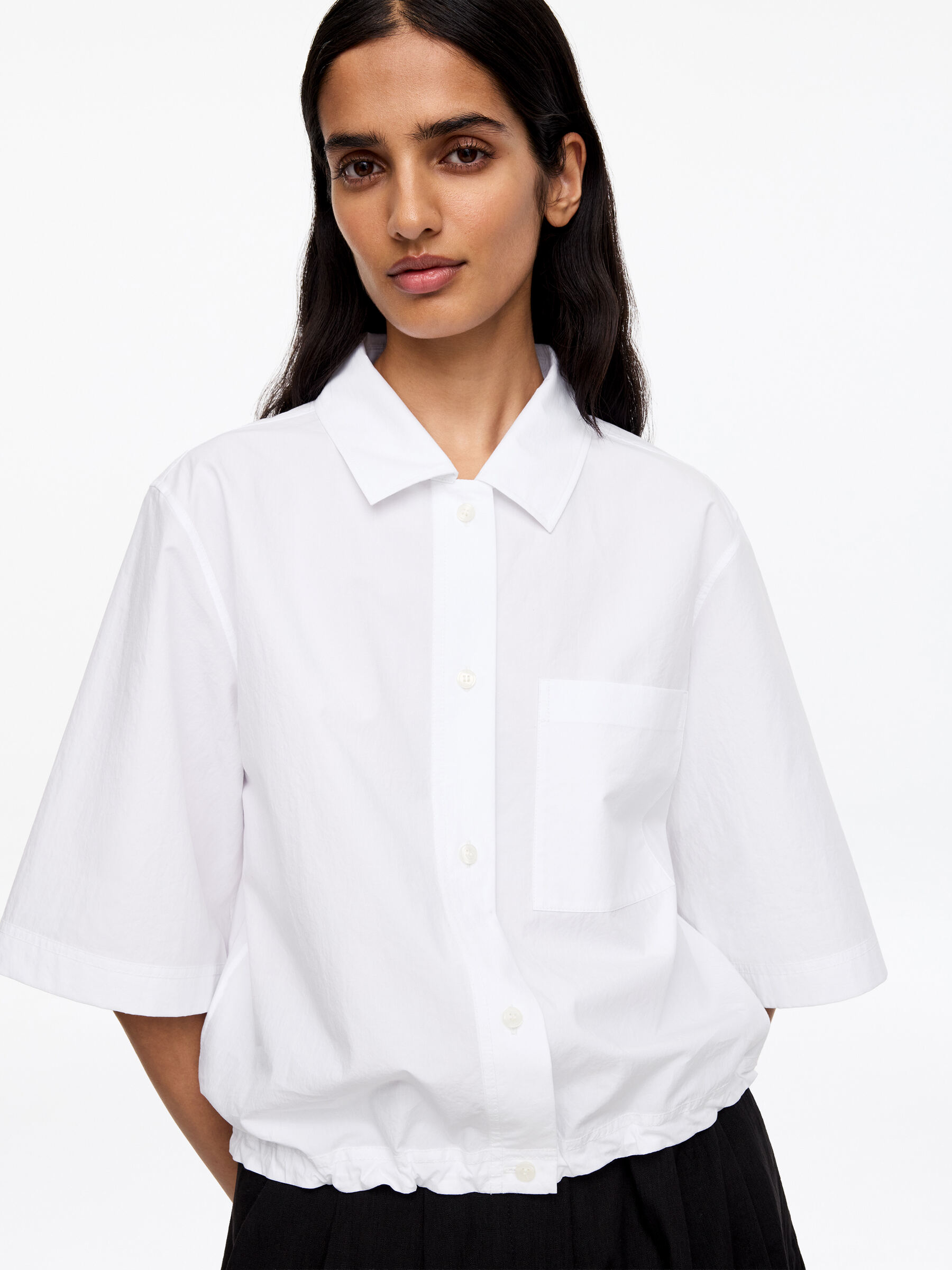 Cotton Short-Sleeve Shirt - White - Regular fit - Women - StillMedia/Lookbook - 4