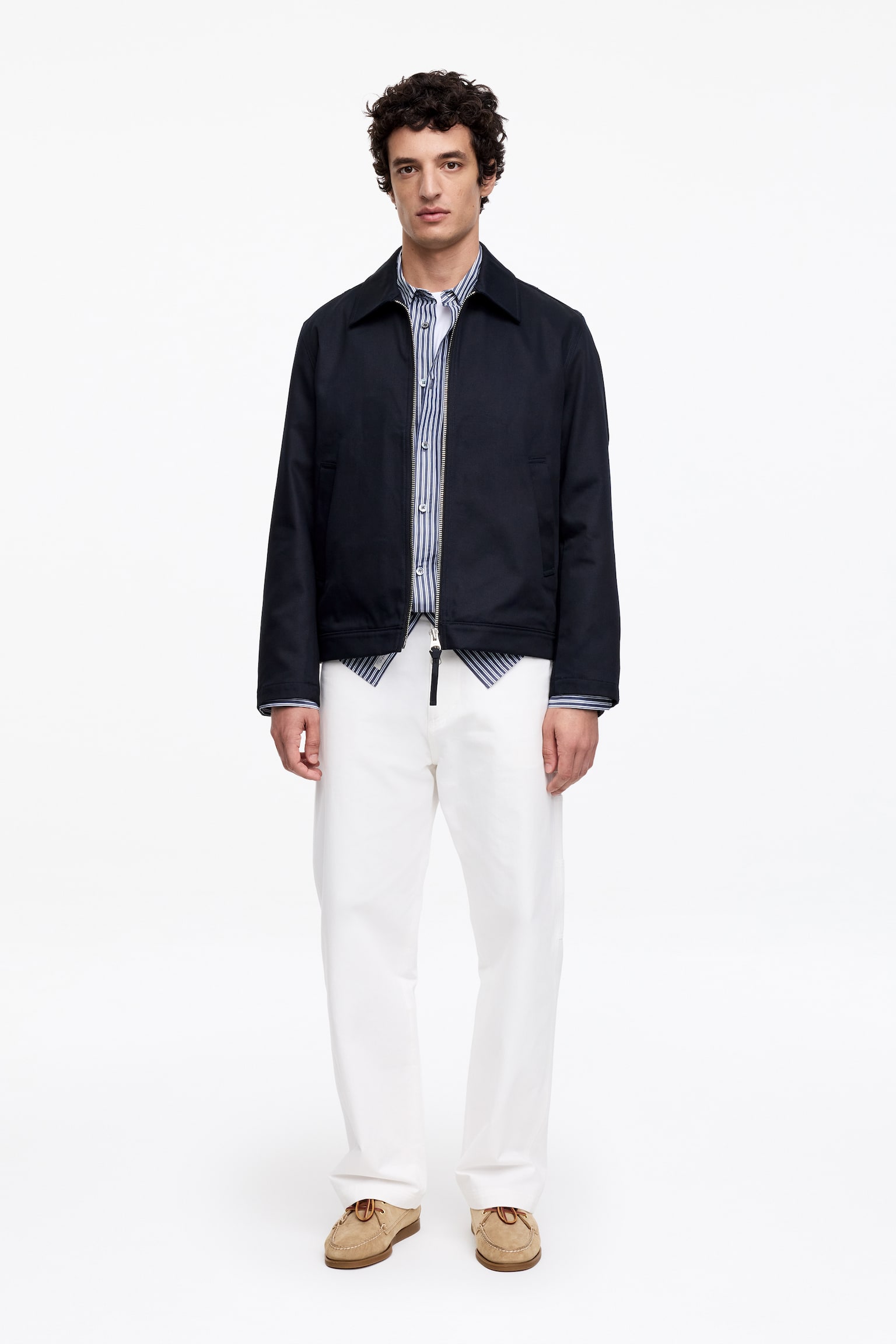 Bomullsjacka - Mörkblå/Brun - 1