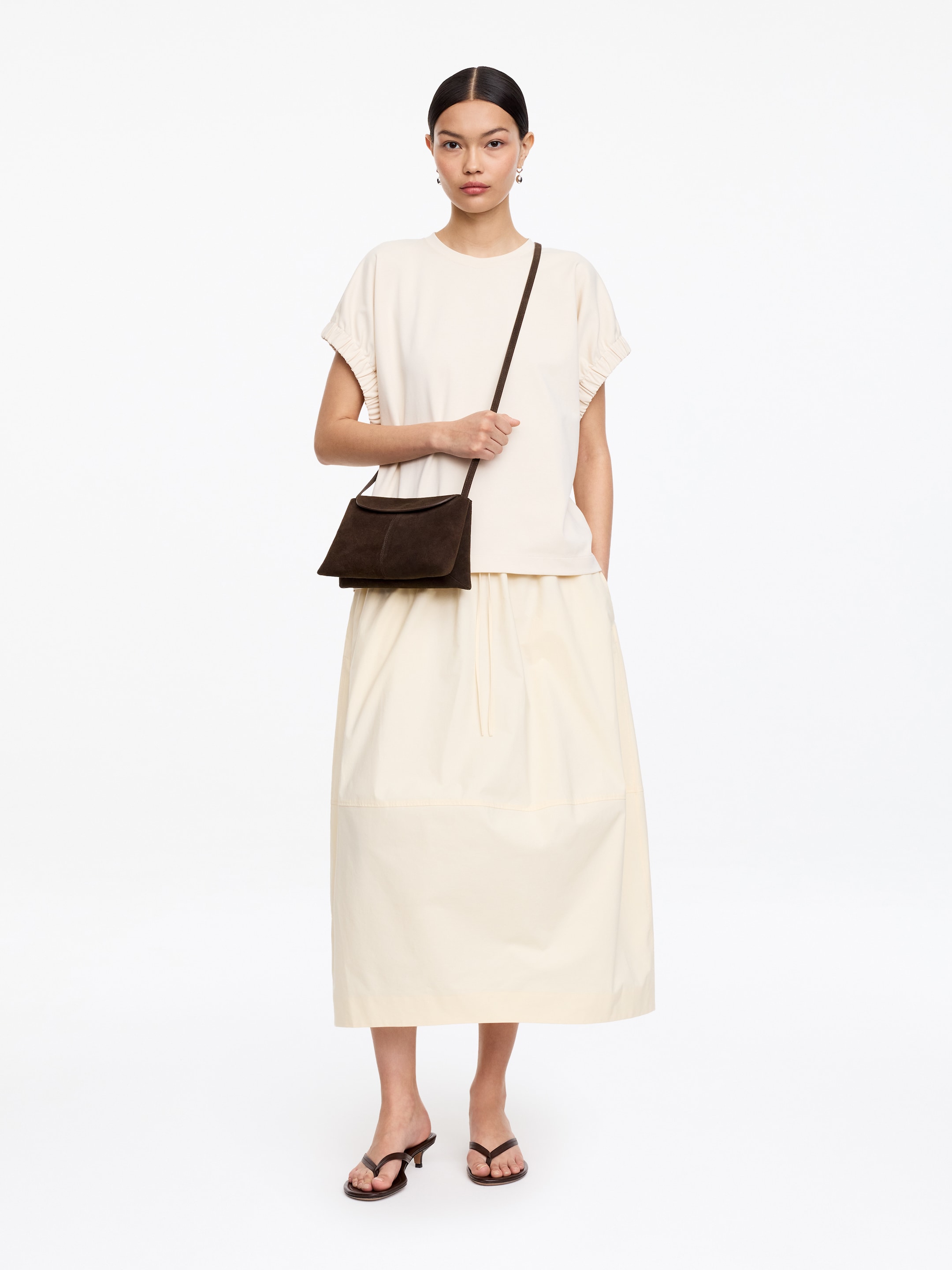 Sac bandoulière en croûte de cuir suédé - Marron - Femme - StillMedia/Lookbook - 5