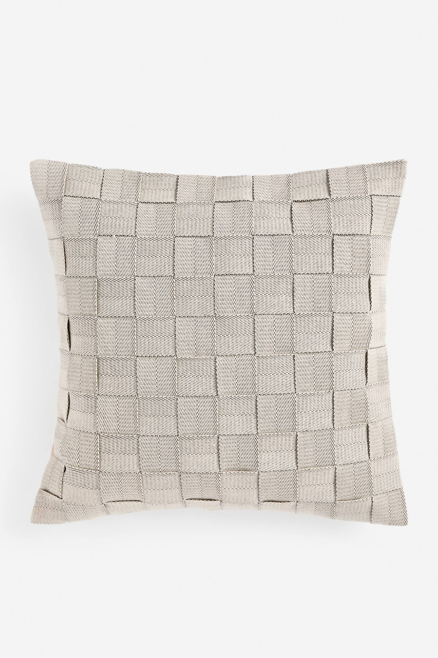 Braided Cotton Cushion Cover 50 x 50 cm - Charcoal - 1