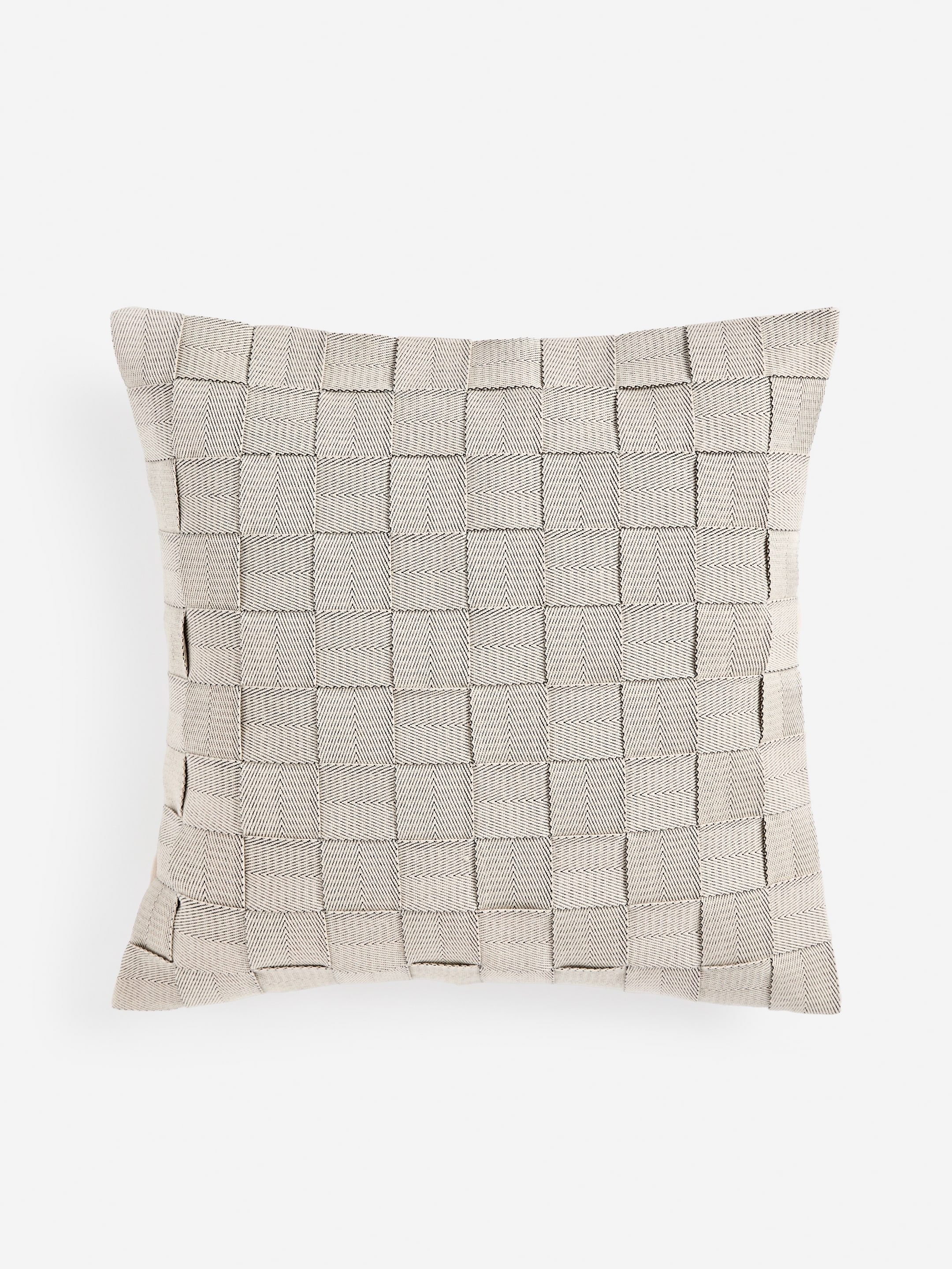 Braided Cotton Cushion Cover 50 x 50 cm-Beige-20518