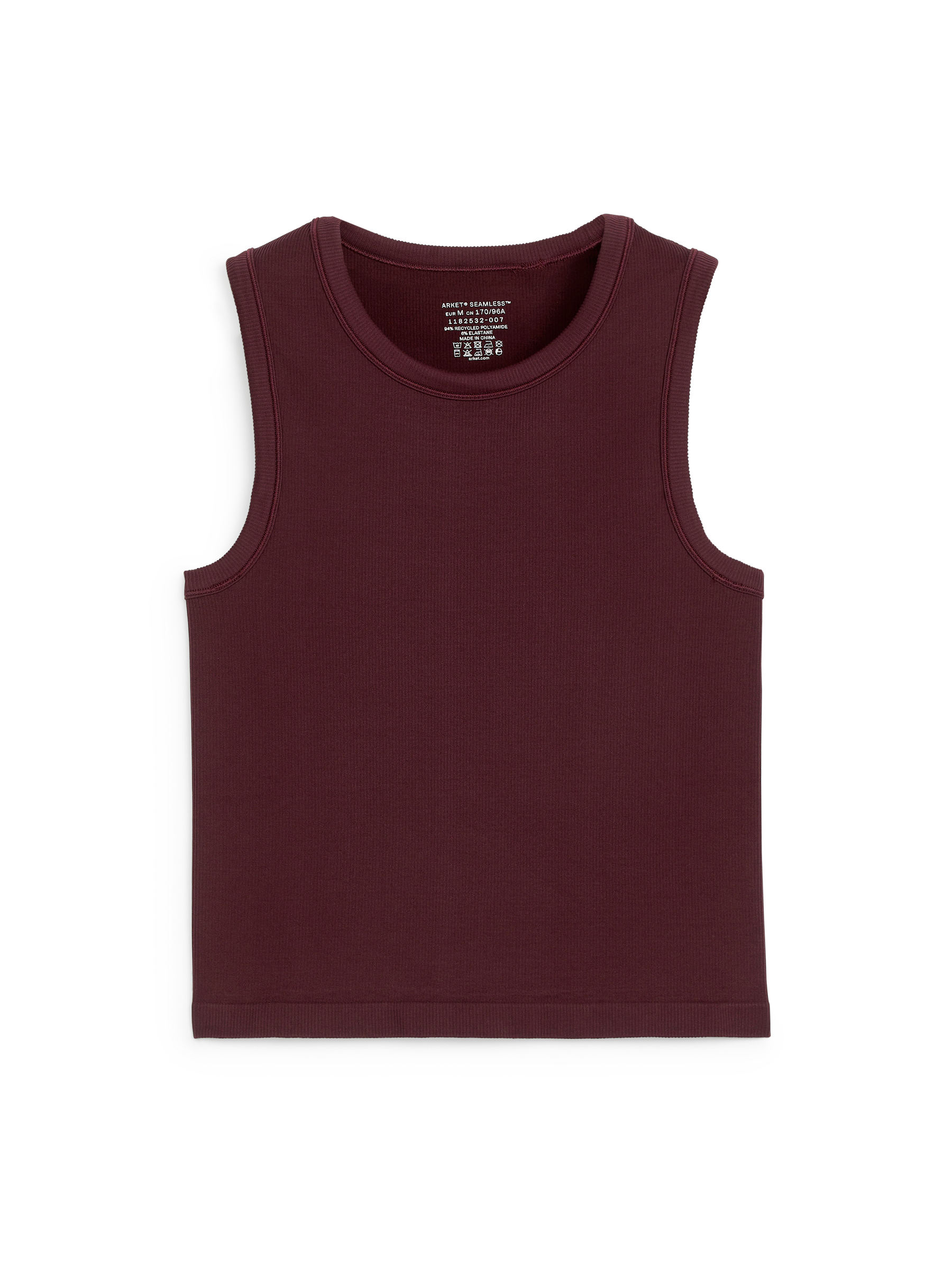 Prążkowany bezszwowy top-#45282F-12981