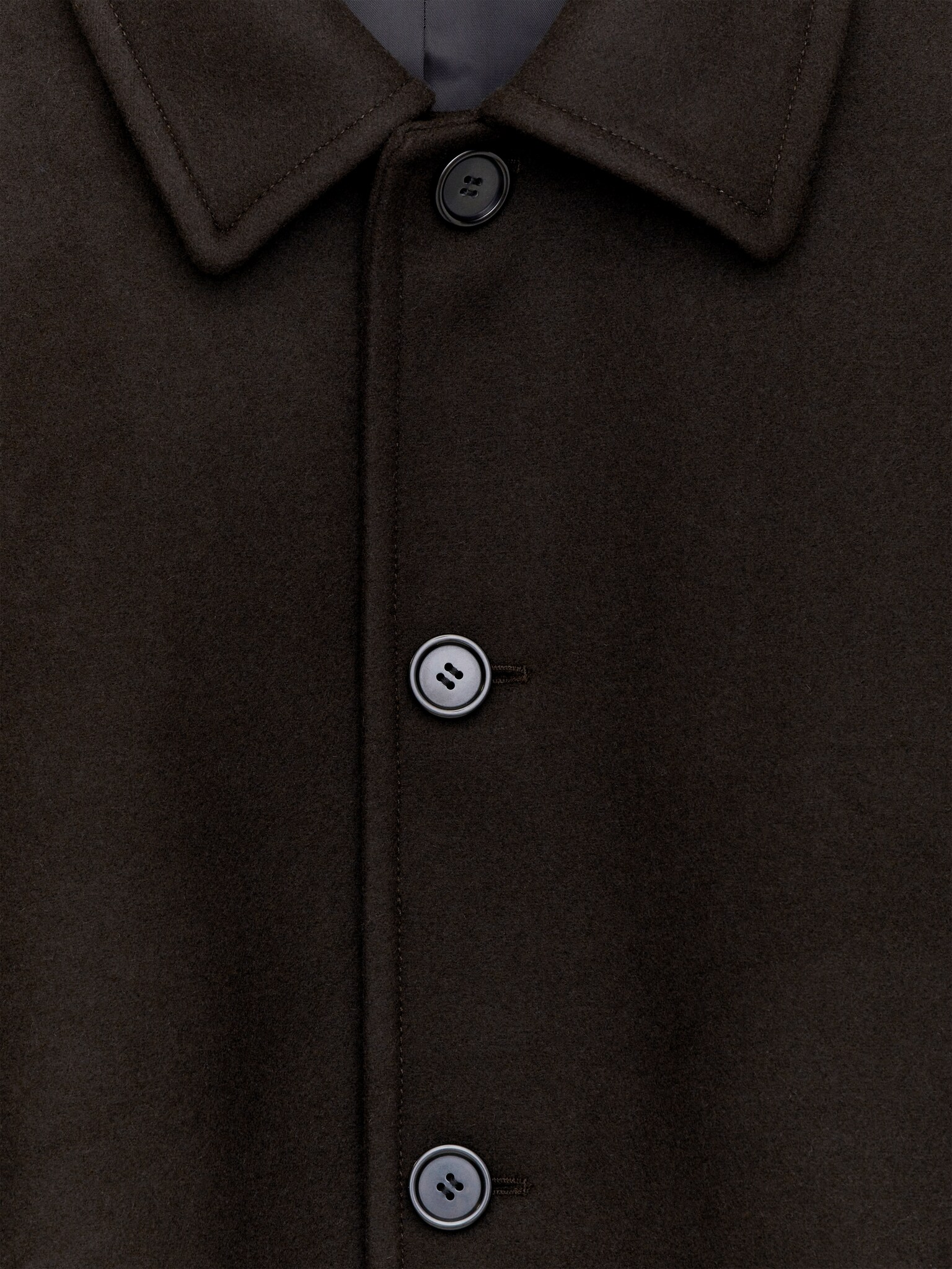 Casaco de lã dupla face - Castanho escuro/Azul escuro - 4