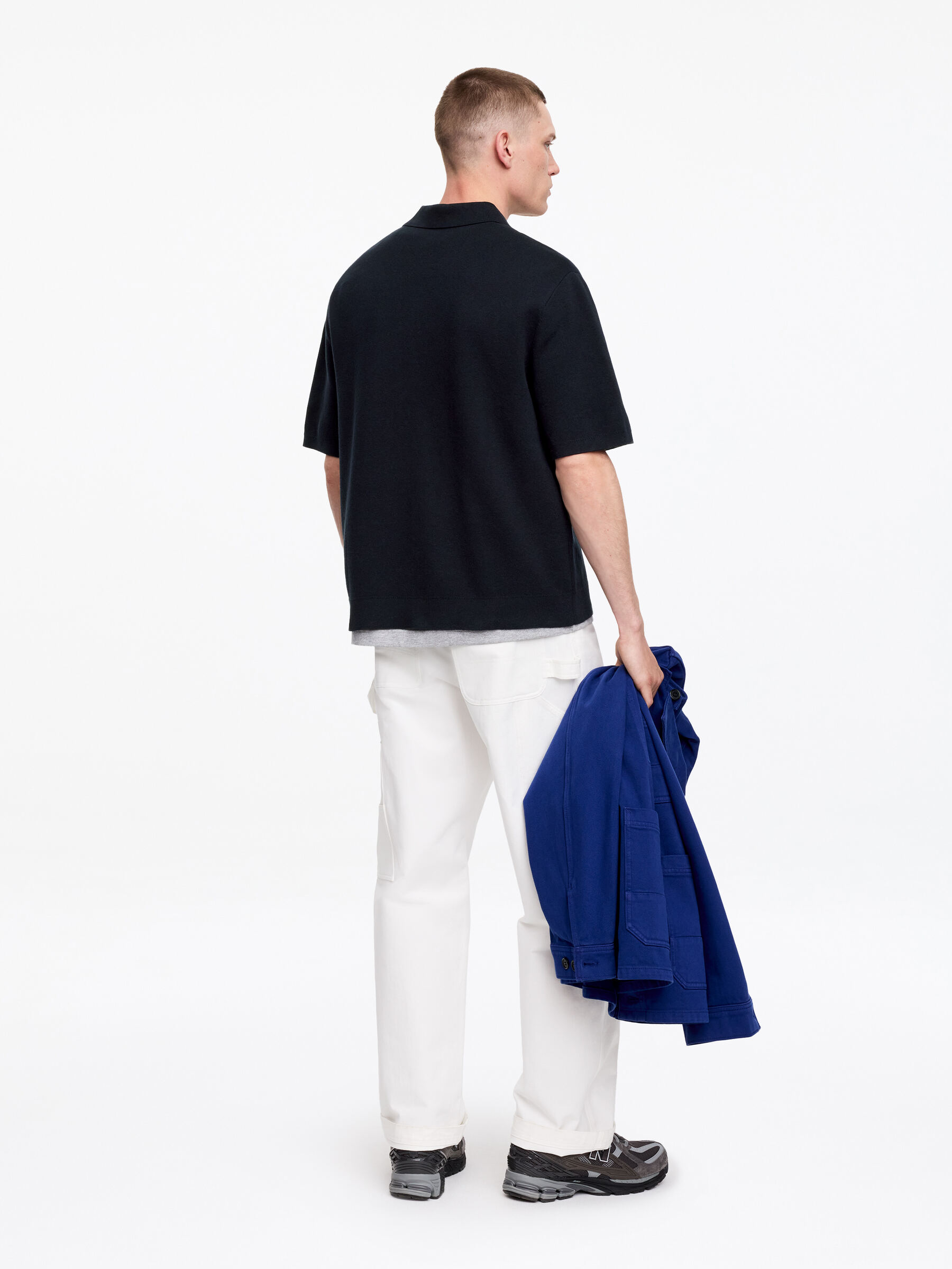 Polo en maille fine - Bleu foncé - Relaxed fit - Homme - StillMedia/Lookbook - 4