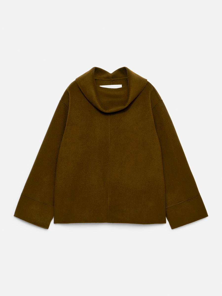 ARKET Women's  Doublé Wool-Blend Top Green,  size 36