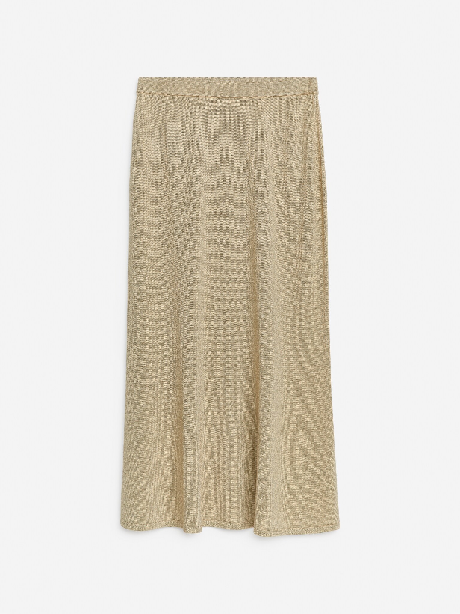 Strikket midiskjørt - Beige