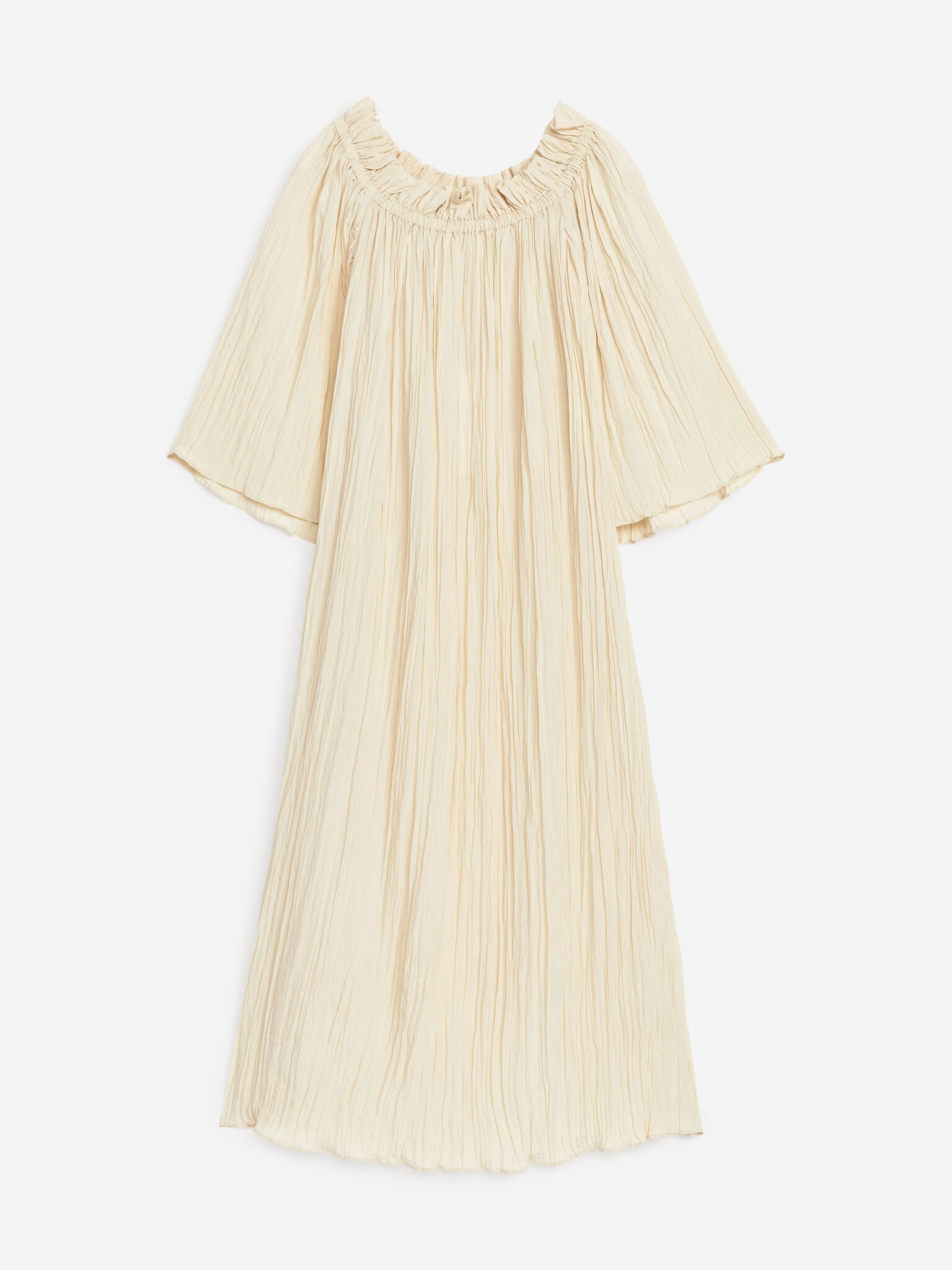 Klänning med volangkrage - Off-white